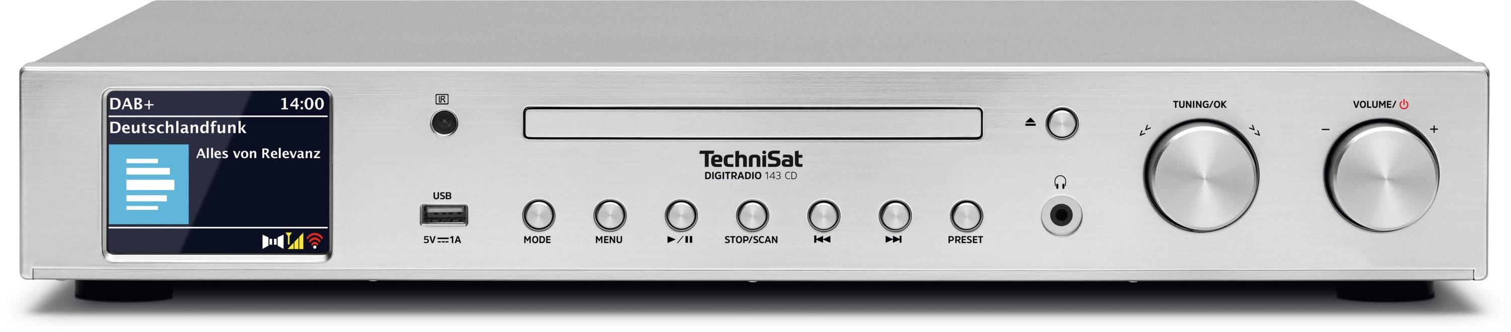 TechniSat DIGITRADIO 143 CD (V3) | HiFi-Tuner, DAB+, Internetradio, CD silber 