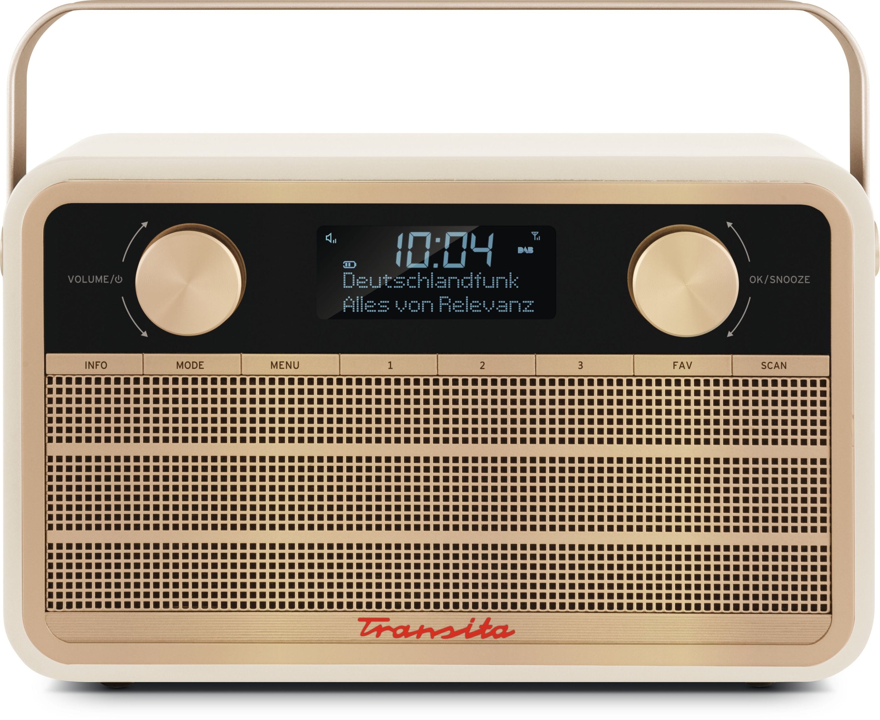 TechniSat Transita 120 | tragbares DAB+ Radio mit Akku und Wecker | beige 
