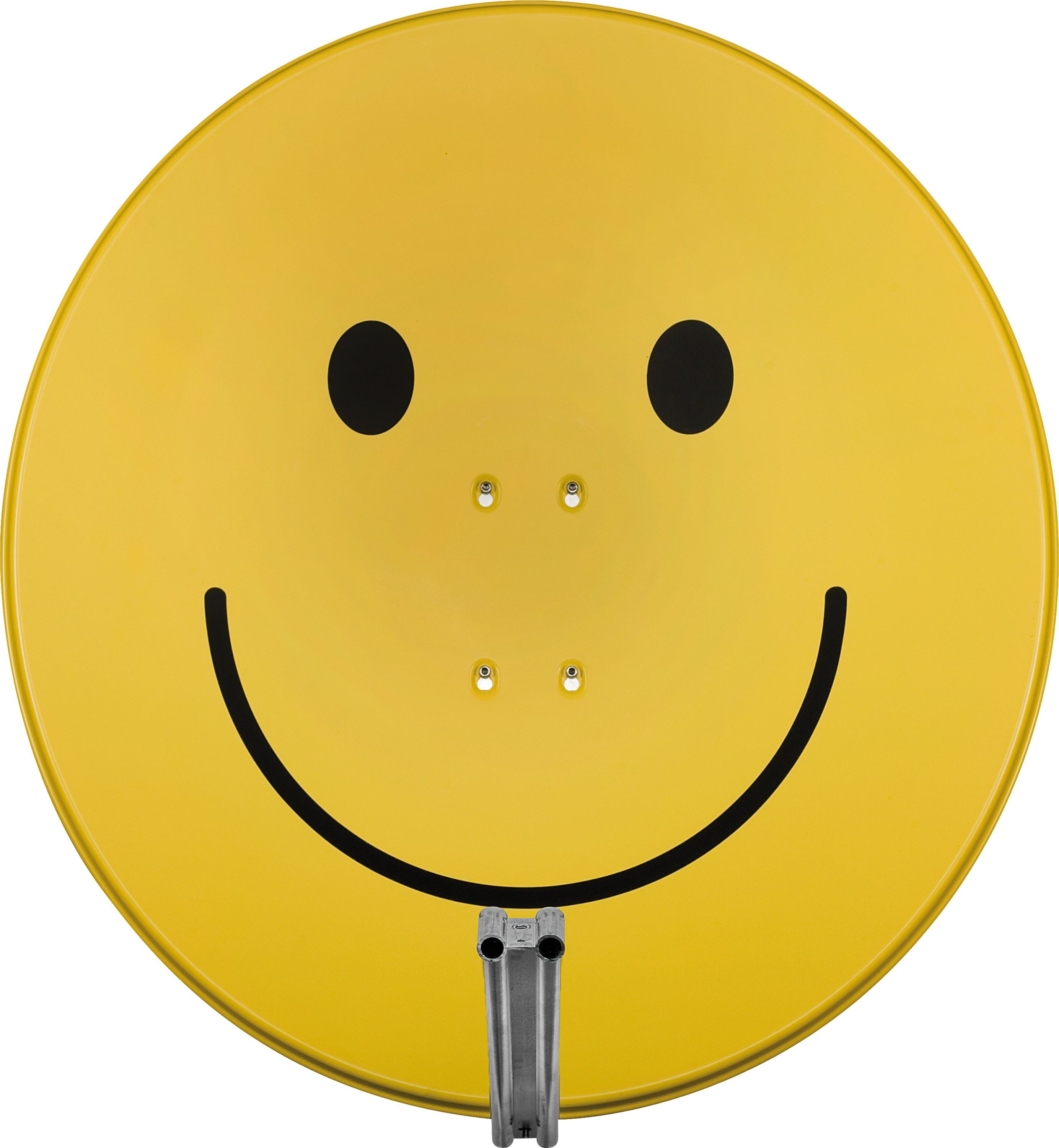 TechniSat SATMAN 850 PLUS | 85cm Sat-Antenne inklusive AZ/EL-Halterung | rot gelb mit smiley 