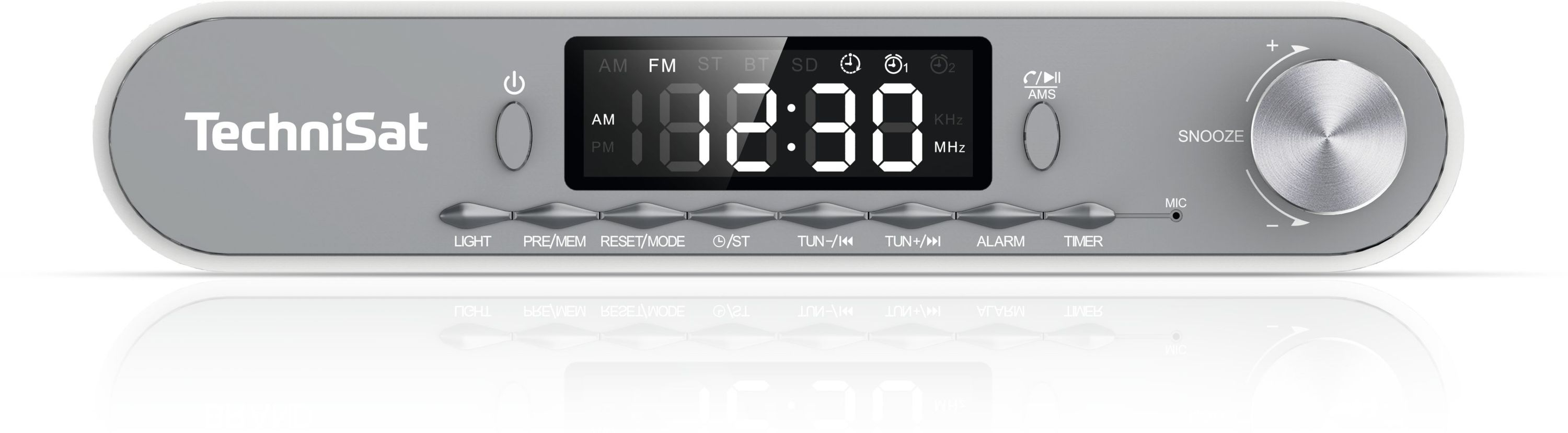 TechniSat Viola K&uuml;chenradio - 5 Watt Unterbau Radio mit UKW/FM, LED Display, Arbeitsleuchte, Timer, Bluetooth, Weckfunktion silber 