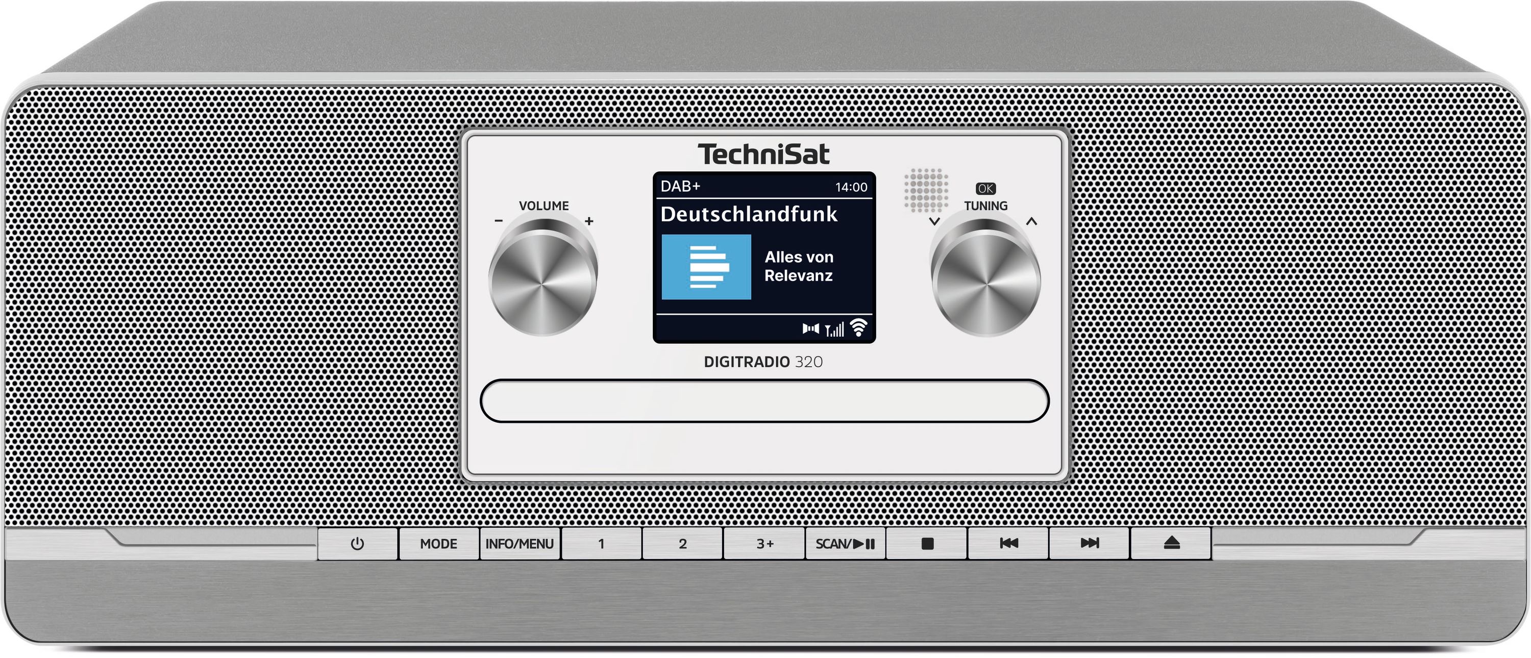 TechniSat DIGITRADIO 320 - 10W DAB+/UKW Radio mit CD, Bluetooth, Fernbedienung silber 