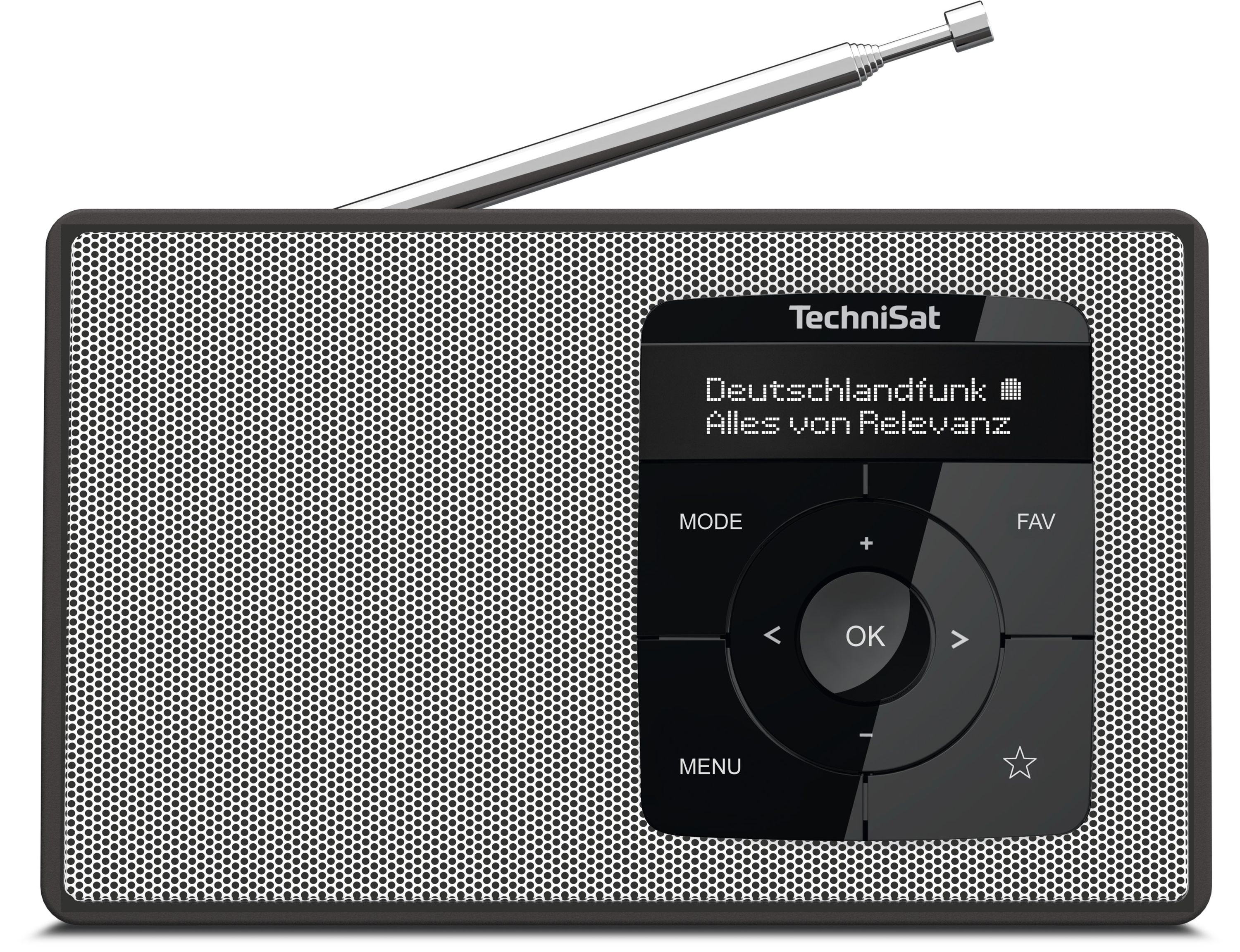 TechniSat DIGITRADIO 2 | Portables DAB+/UKW-Radio, Bluetooth schwarz/wei&szlig; 
