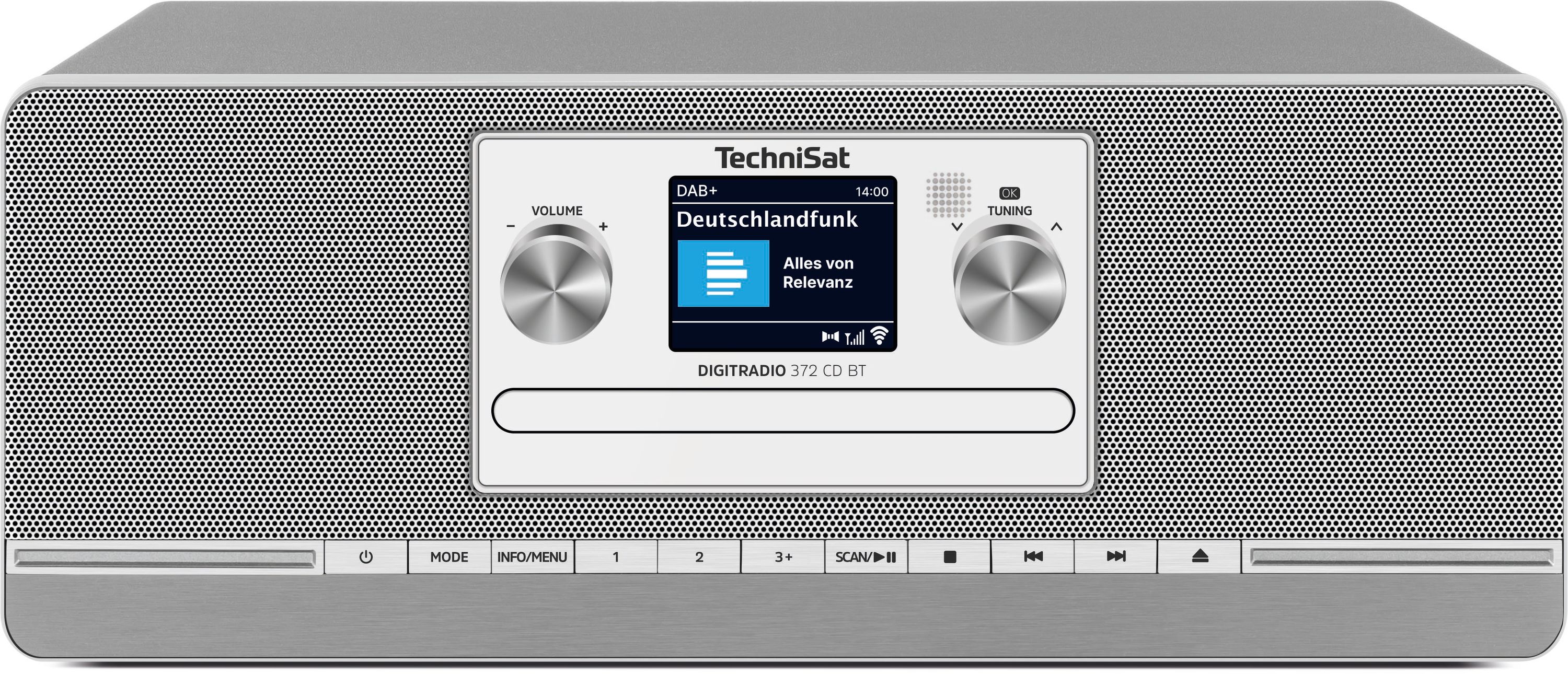 TechniSat DIGITRADIO 372 CD BT - 10 W DAB+ Digitalradio, UKW, CD, Bluetooth, Fernbedienung silber 