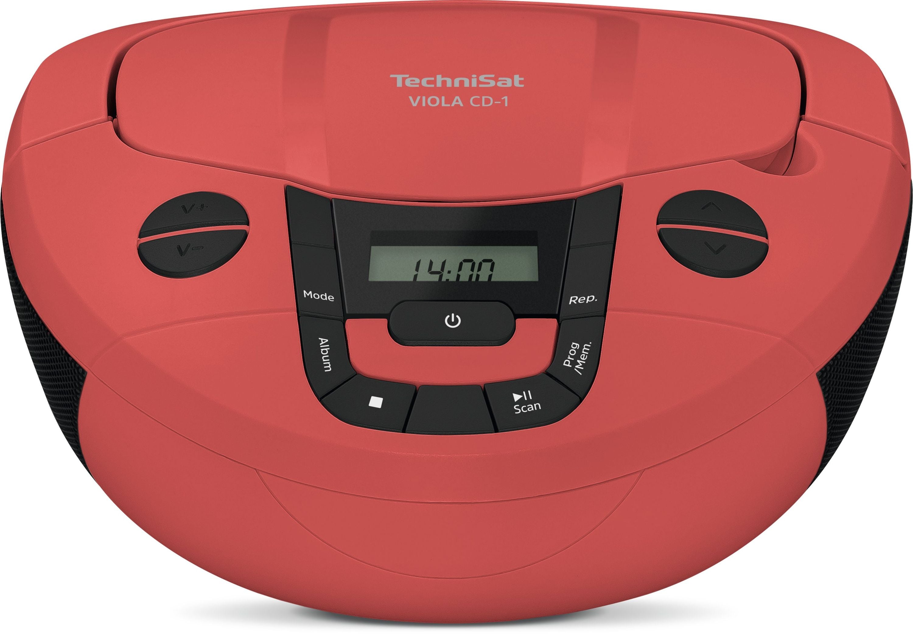 TechniSat Viola CD-1 | Boombox mit Bluetooth, Batteriebetrieb & CD-Player rot 