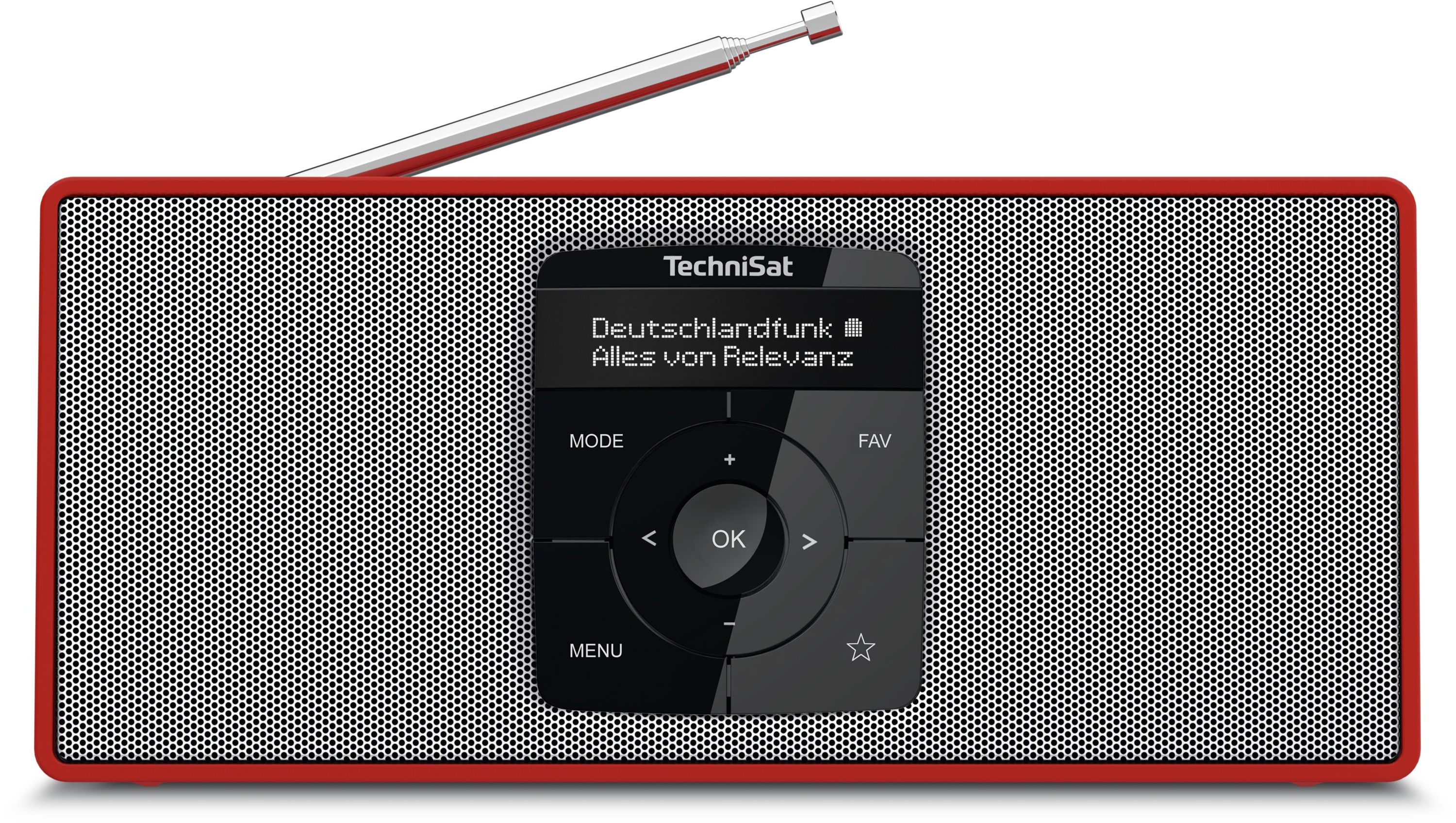 TechniSat DIGITRADIO 2 S | Portables DAB+/UKW-Stereoradio, 2 W rot/silber 
