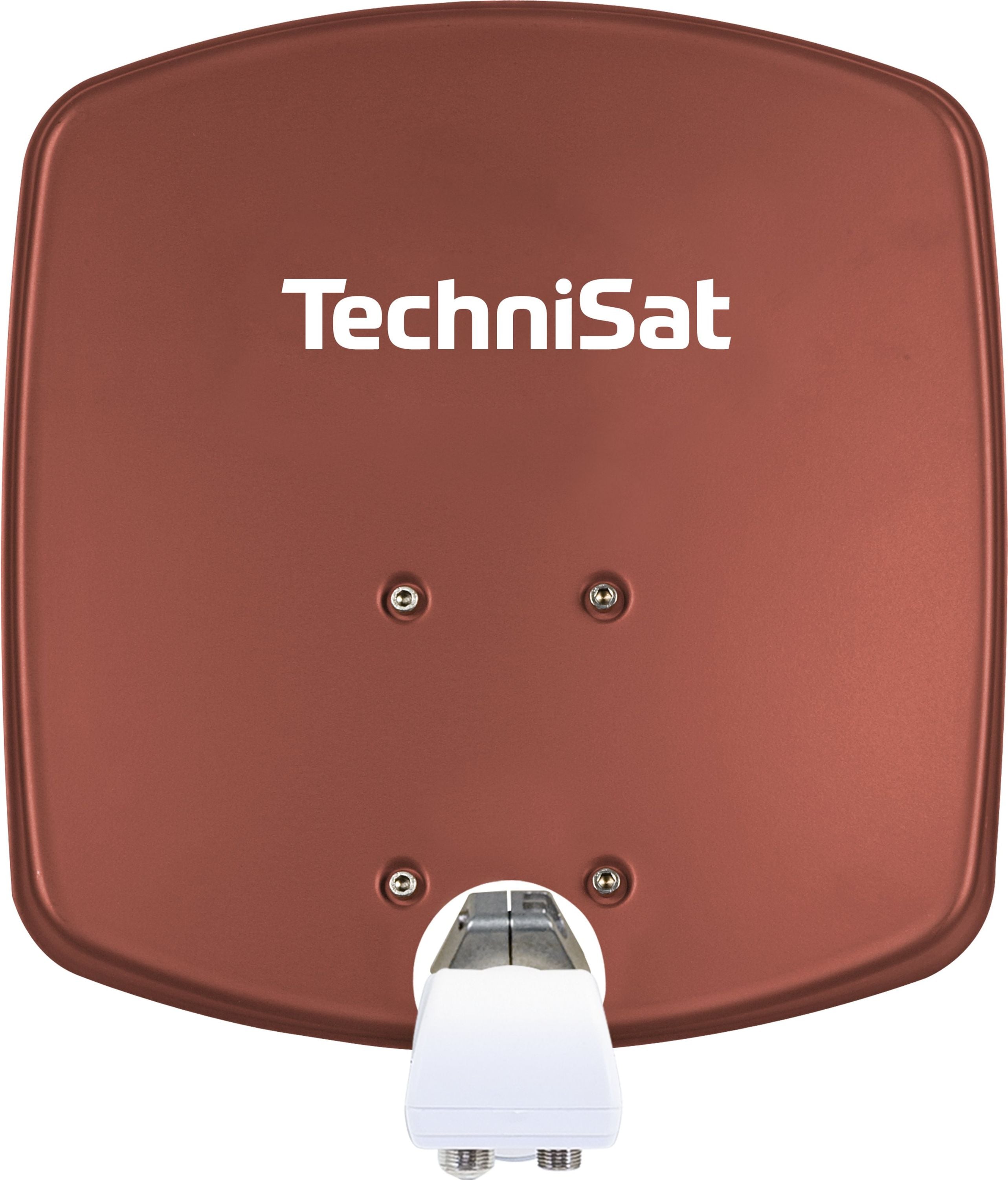 TechniSat DIGIDISH 33 | Sat-Sch&uuml;ssel mit Twin-LNB & Wandhalterung, 2 TN ziegelrot 