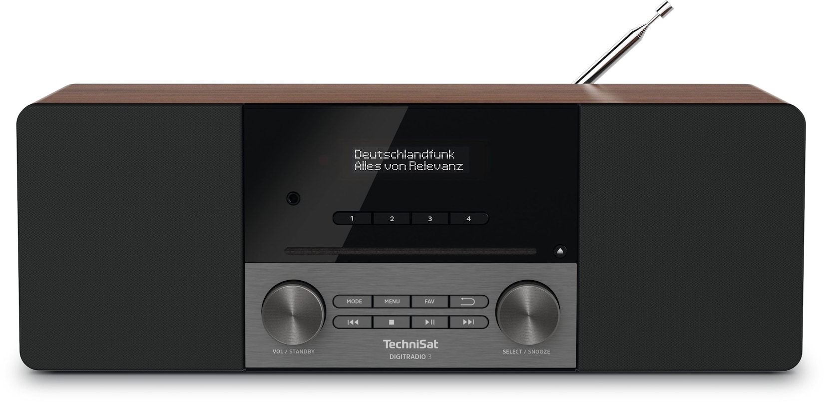TechniSat DIGITRADIO 3 DAB+/UKW/CD-Stereoradio, Bluetooth & MP3 nussbaum