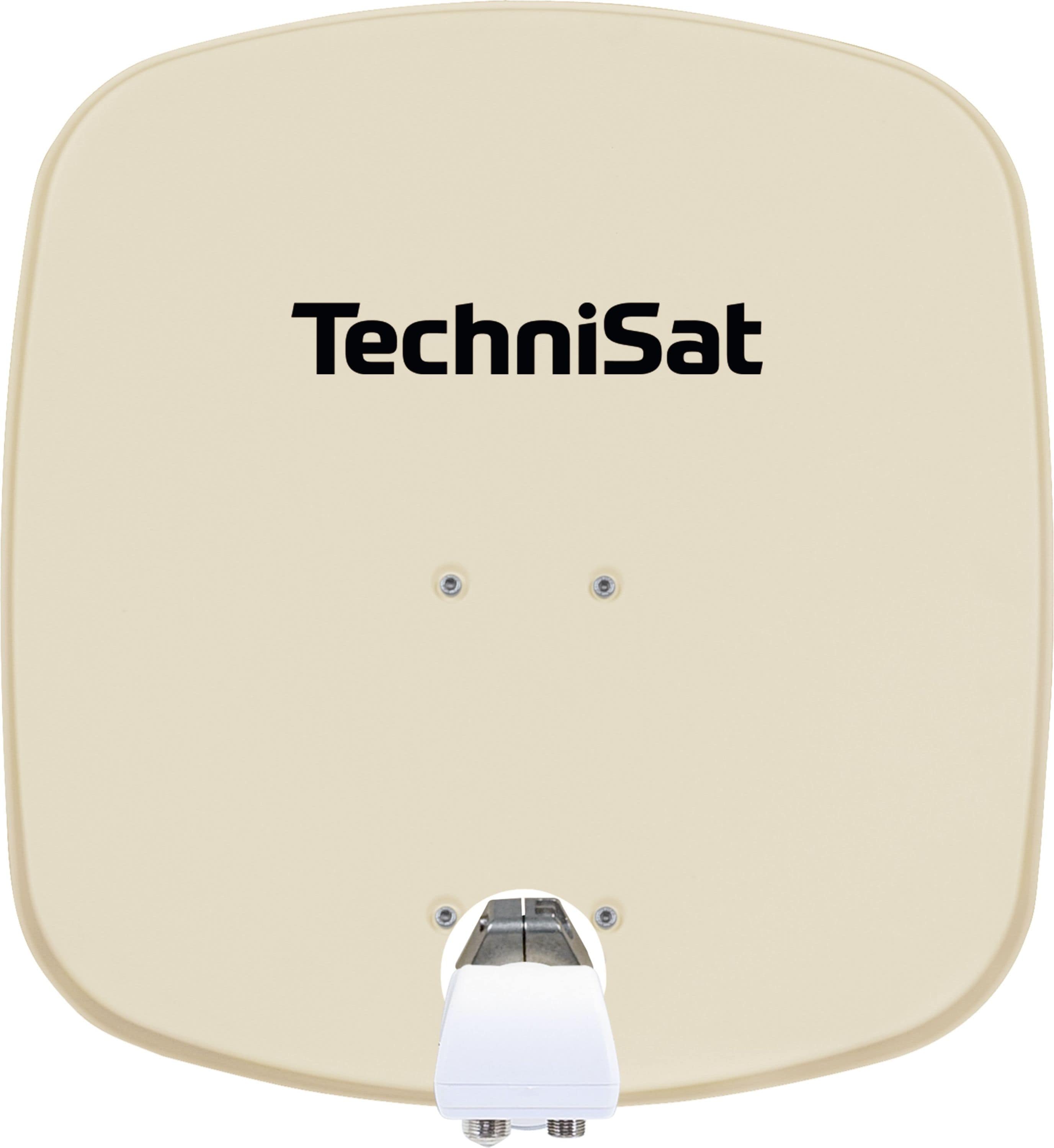 TechniSat DIGIDISH 45 | Sat-Sch&uuml;ssel mit Twin-LNB & Wandhalterung, 2 TN beige 