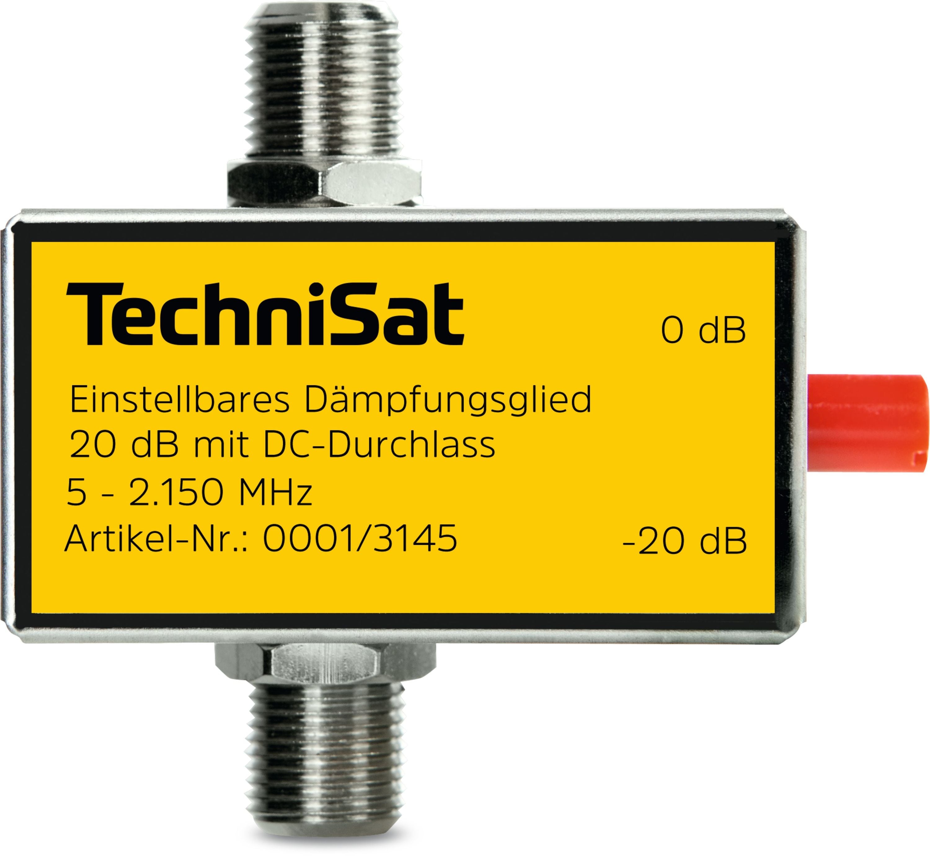 TechniSat D&auml;mpfungsglied | einstellbar (mit F-Kupplung) | silber 