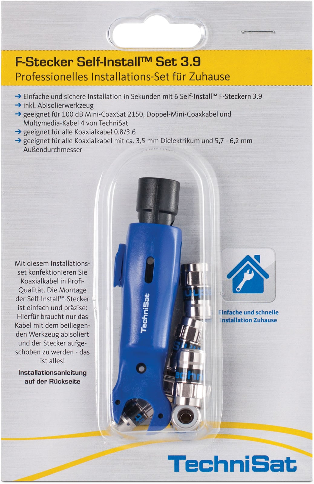 TechniSat F-Stecker Self-Install Set 3.9 | 3.9 Installations-Set f&uuml;r Zuhause 