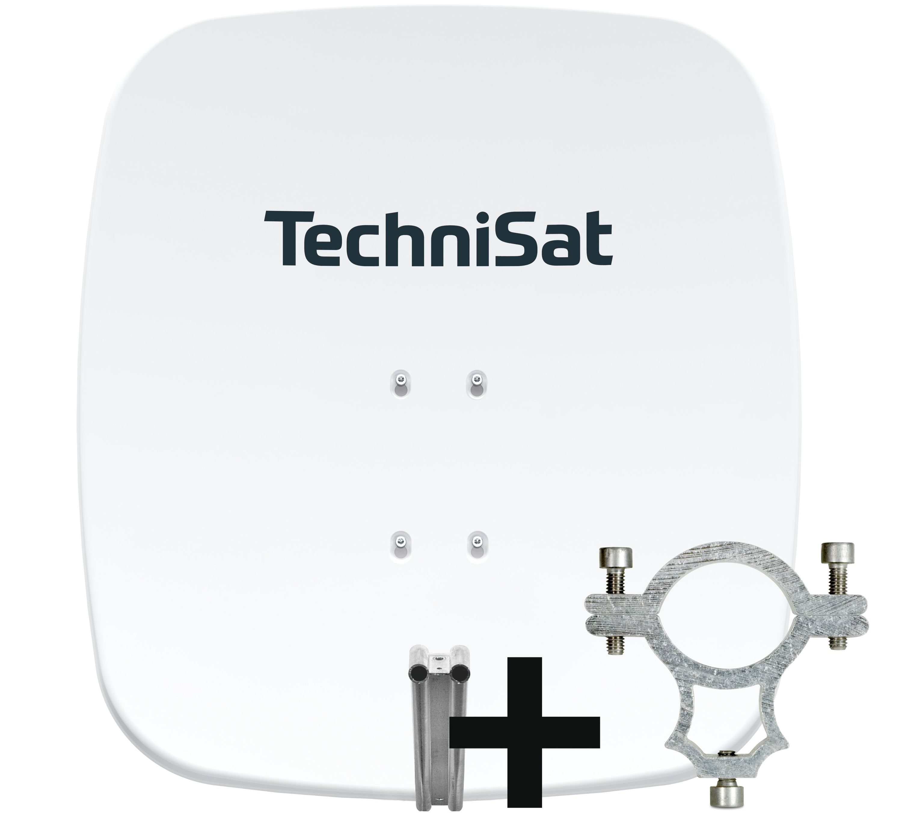 TechniSat SATMAN 65 PLUS | Sat-Antenne inkl. Halteschelle und Halterung | rot polarwei&szlig; 