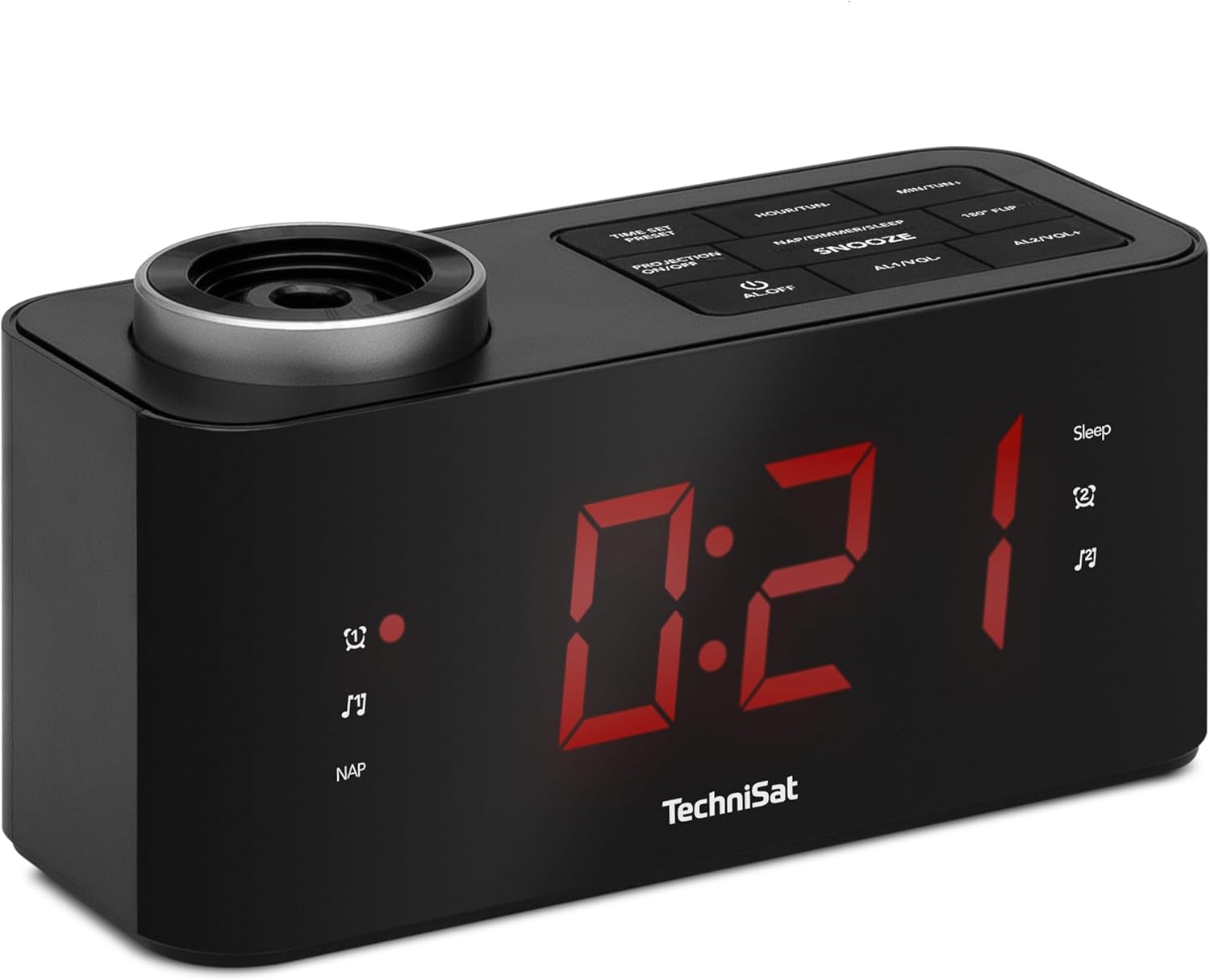TechniSat DIGICLOCK 3 | Radiowecker mit Projektion, UKW-Radio & Snooze 