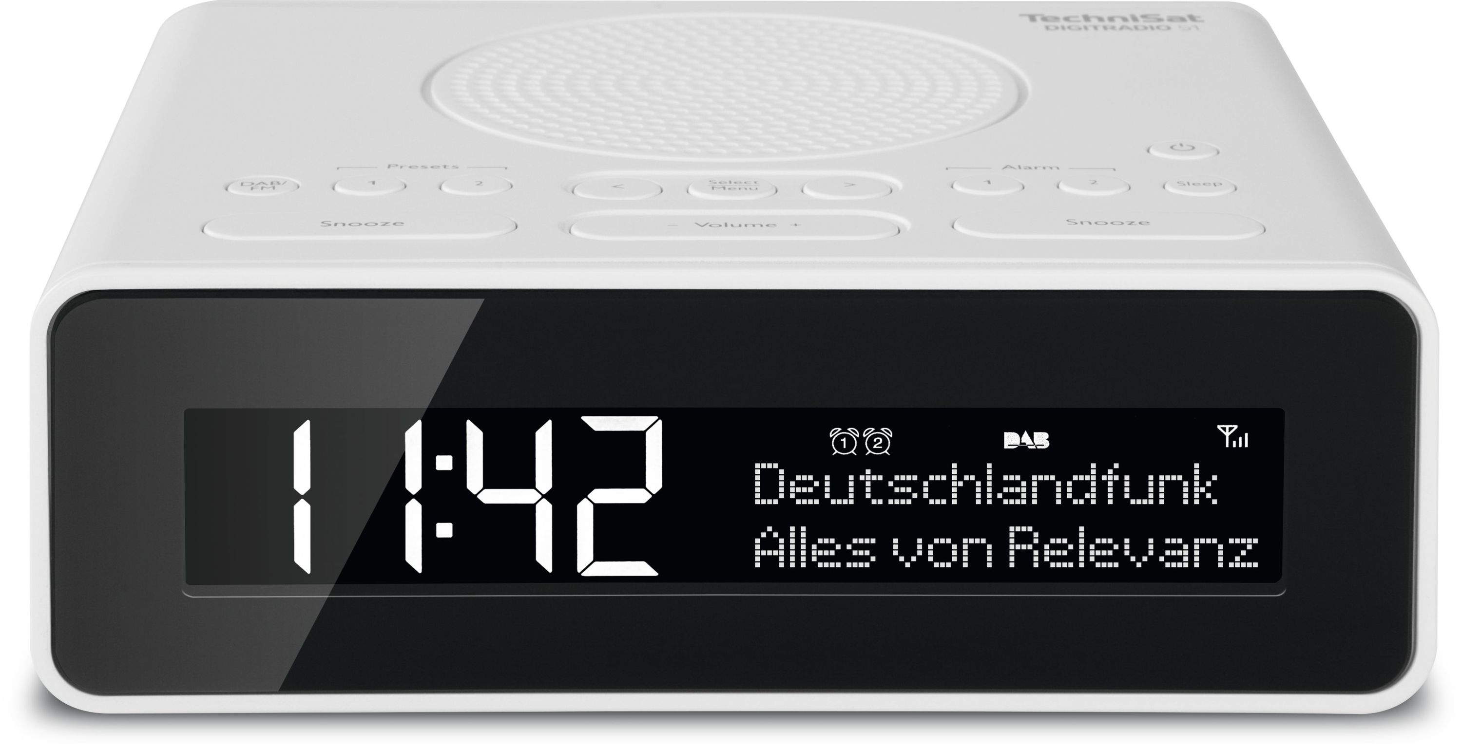 TechniSat DIGITRADIO 51 | DAB+ & UKW Uhrenradio mit Radiowecktimer wei&szlig; 