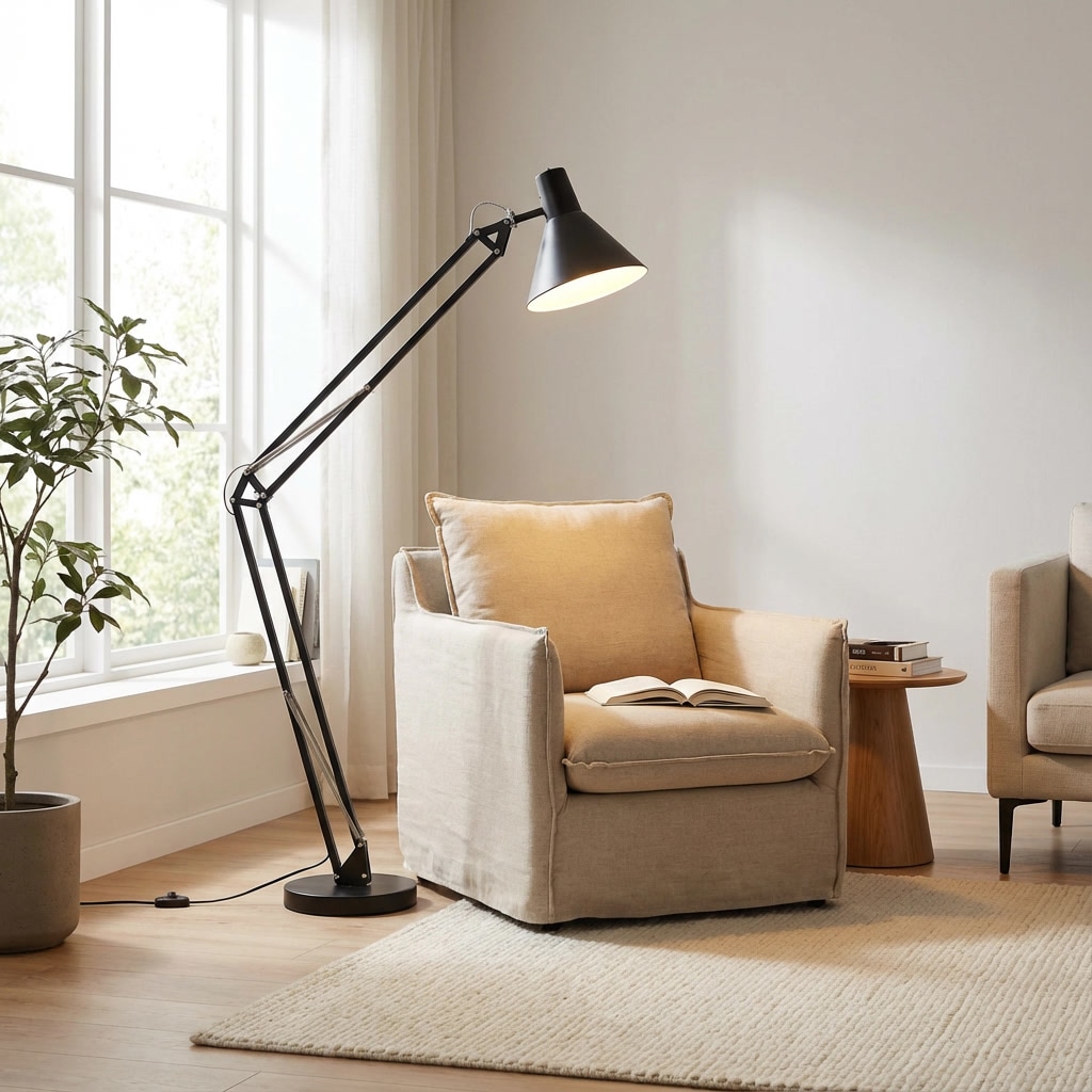 Brilliant Winston Stehleuchte Schwarz E27 