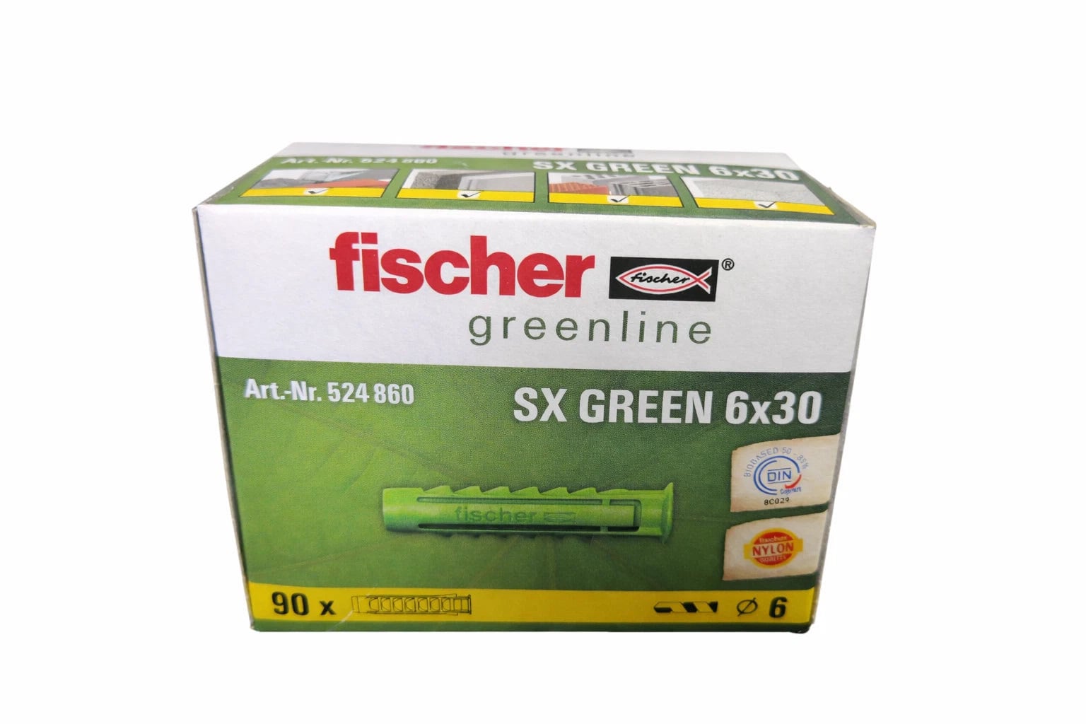 fischer SX GREEN Universald&uuml;bel 6&times;30 mm nachhaltig 90 Stk 