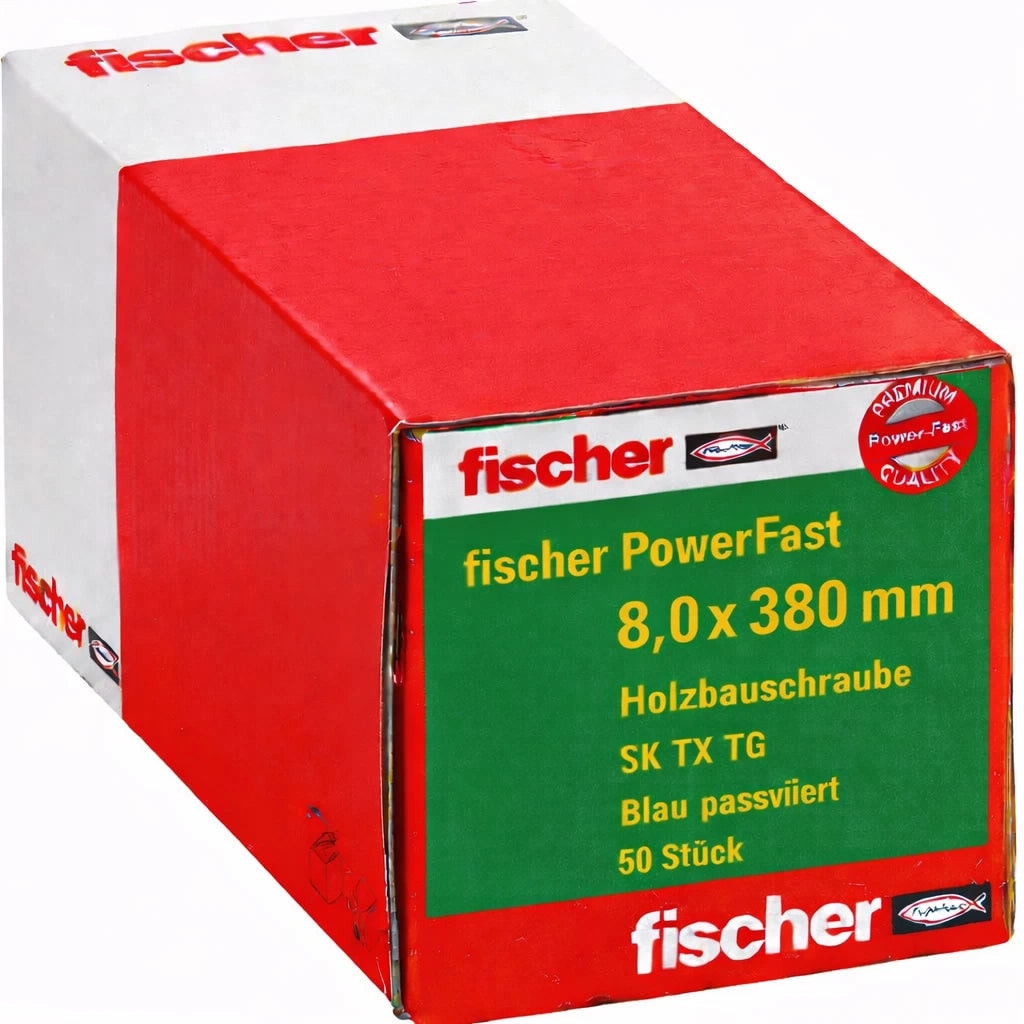 fischer PowerFast 8,0&times;380 Holzbauschraube SK TX TG 50 Stk 
