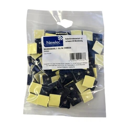 Newlec Kabelbindersockel 5,4 mm Schwarz UV-best&auml;ndig 