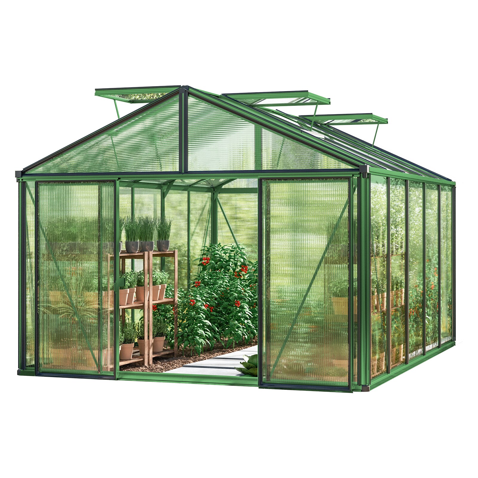 GFP Gew&auml;chshaus ASTERIA Light | ohne Setangebot 235 x 311 x 250 cm Aluminium-Natur 