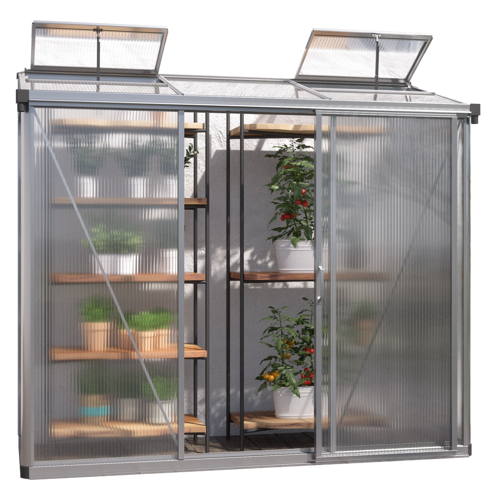 GFP Anlehngew&auml;chshaus Gew&auml;chshaus 10 mm Polycarbonatplatten 294 x 147 x 223 cm 