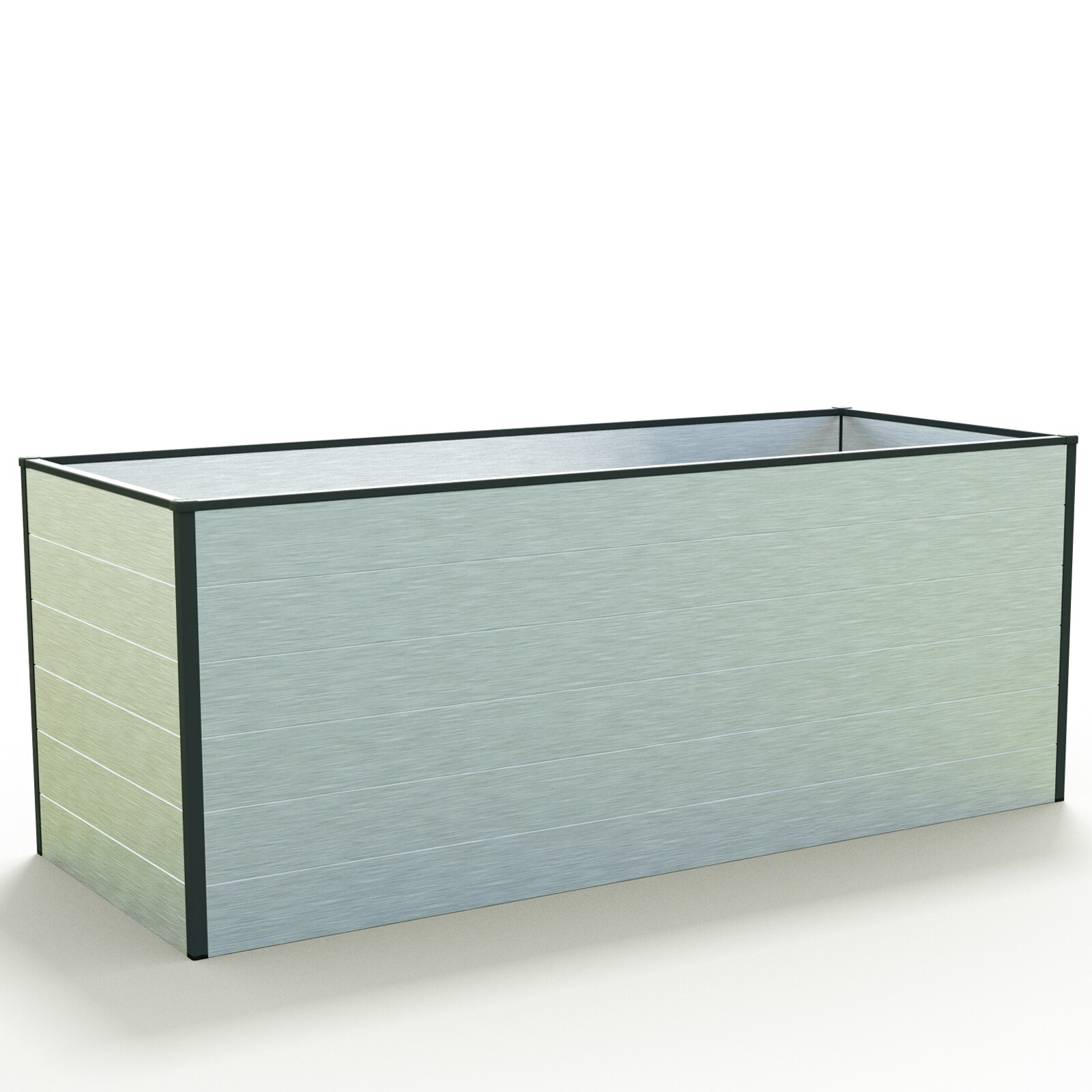 GFP Hochbeet Frühbeet Aluminium CHRISTINA - formstabil und witterungsbeständig -  195 x 99 x 77 cm Aluminium-Natur