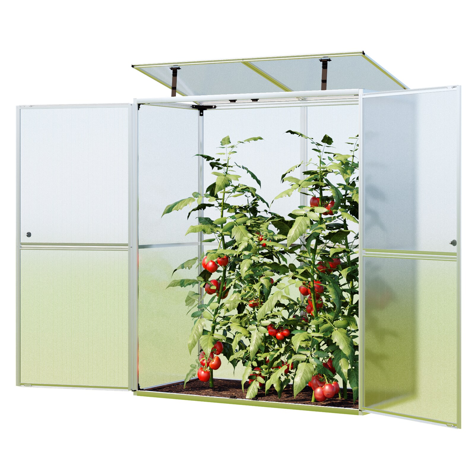 GFP Gewächshaus Tomatenhaus EMMA 147 x 76 x 173 cm, 8 mm wärmedämmende Polycarbonatplatten