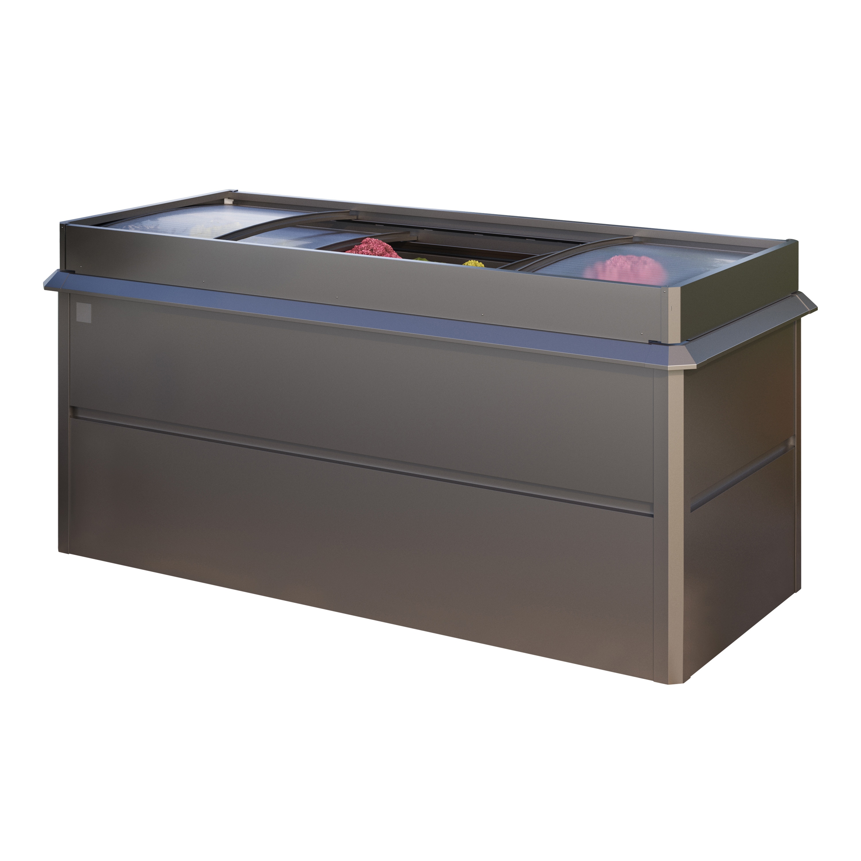 GFP Primeyard Hochbeet THEO, Stahl, Anthrazit-Metallic inkl. Fr&uuml;hbeetaufsatz und Schneckenschutz 200 x 100 x 77 cm 