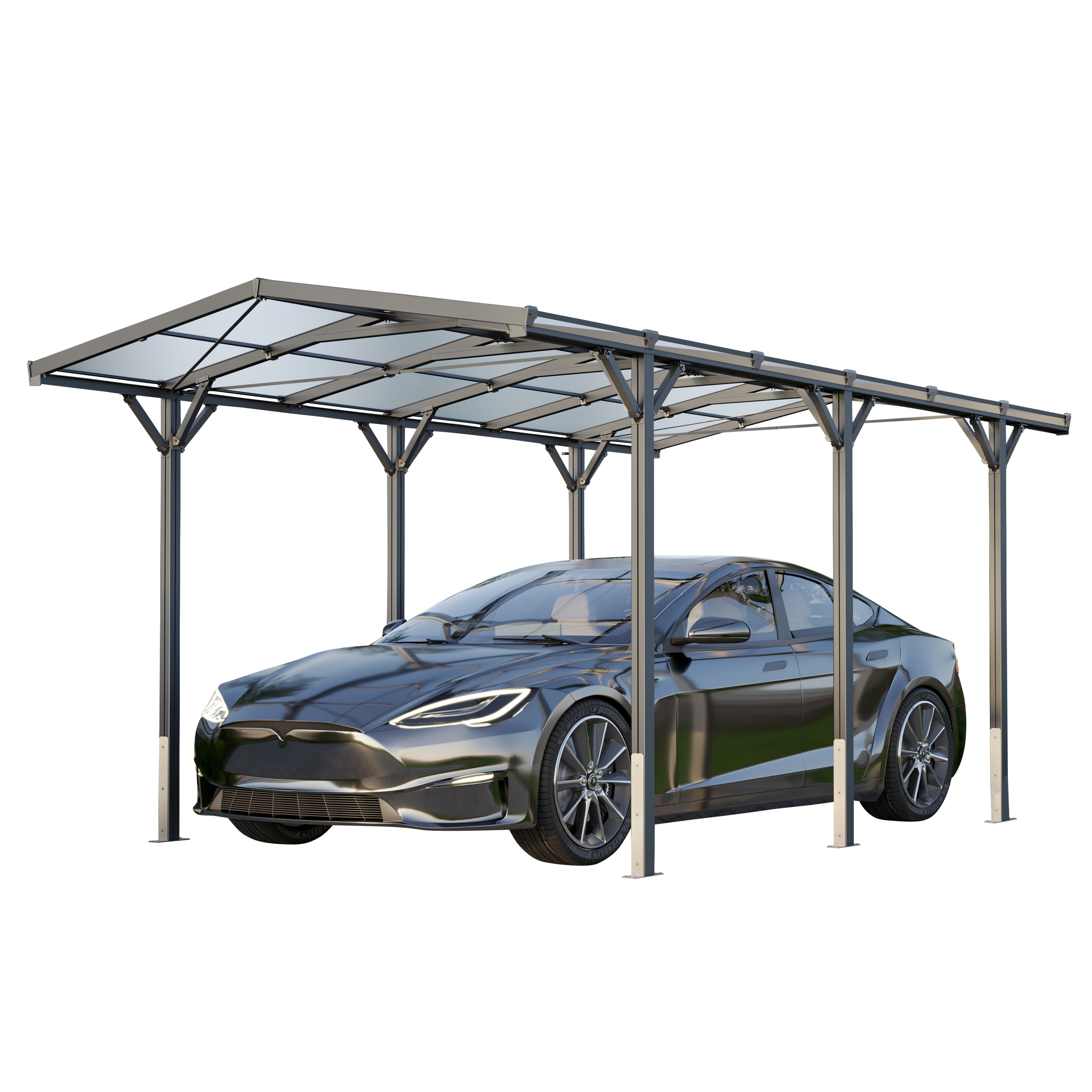 GFP Carport 2,85x5,05m Auto Unterstand Aluminium Anthrazit 