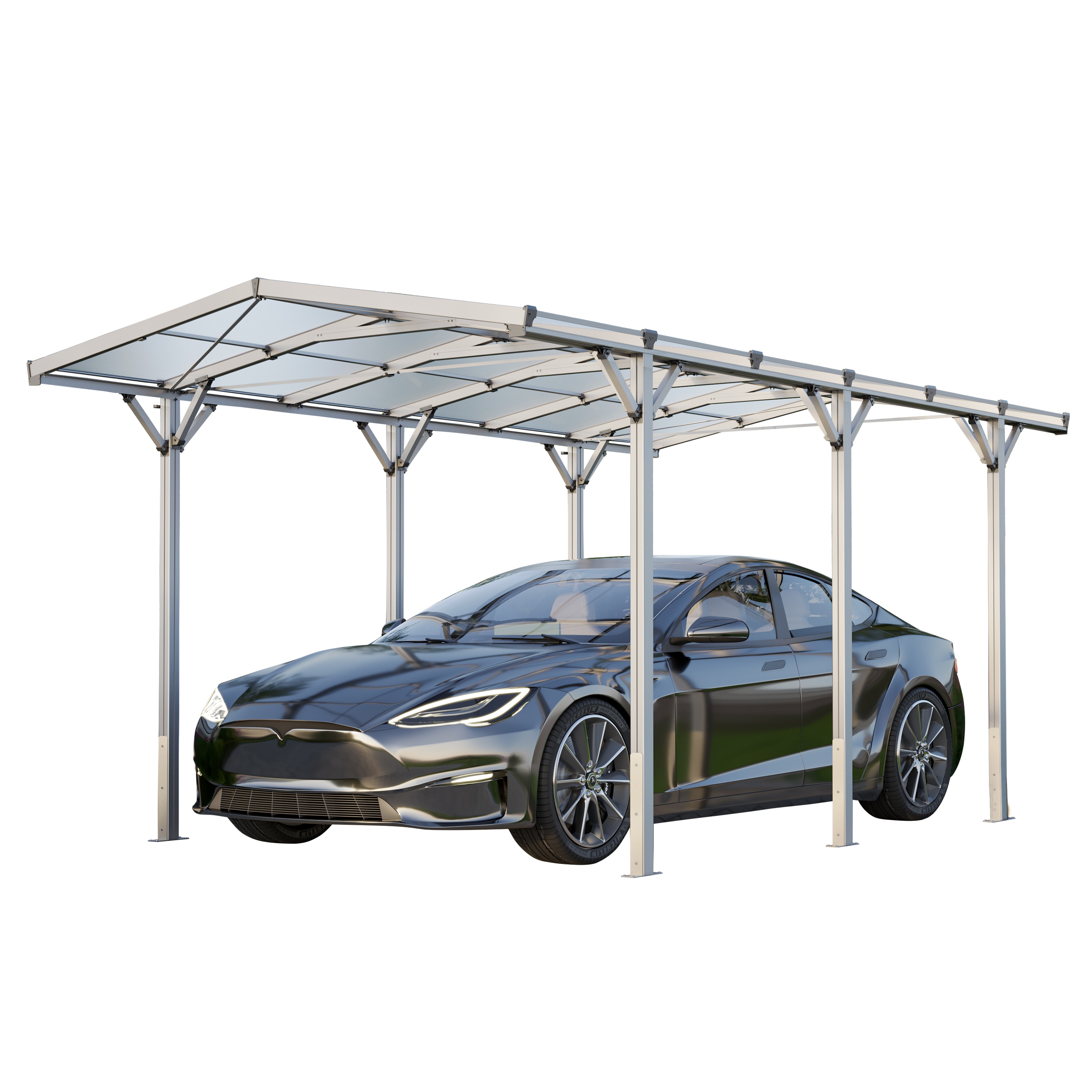 GFP Carport 2,85x5,05m Auto Unterstand Aluminium eloxiert 
