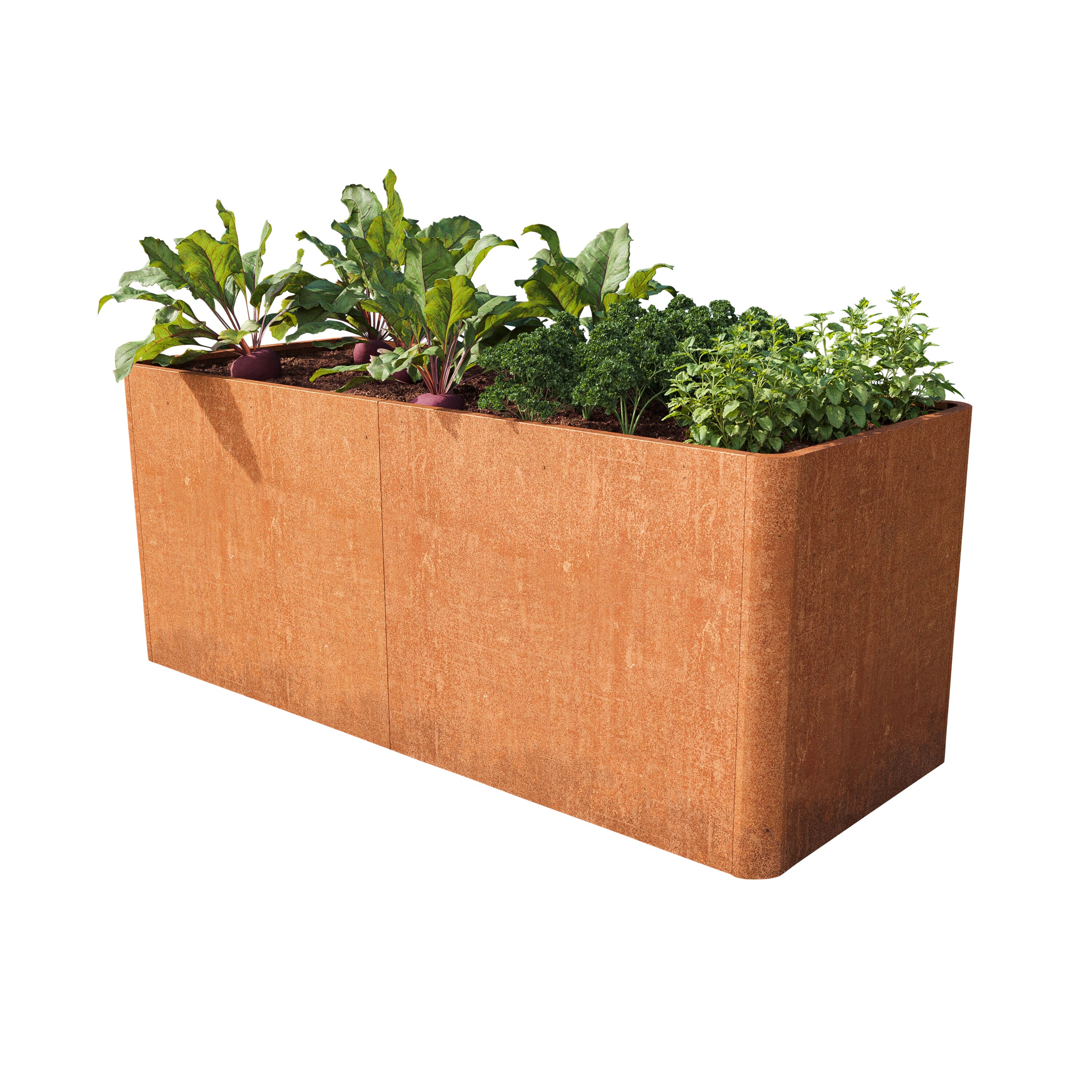 GFP Primeyard Cortenstahl Hochbeet MARIO inkl. Lochboden, Rost-Optik  200 x 80 x 60 cm 