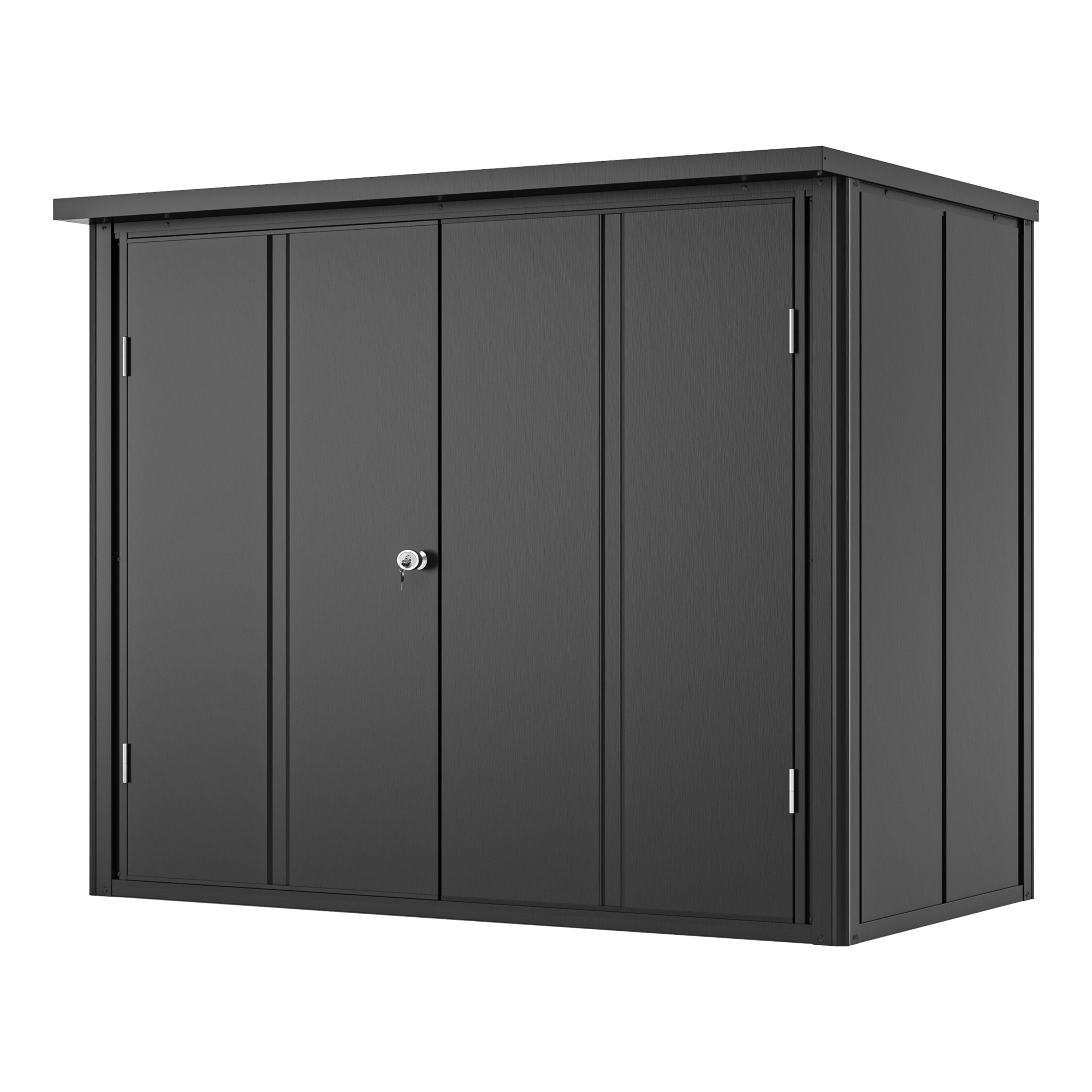 GFP Primeyard Ger&auml;teschrank Metall 156x84x131 cm Gartenschrank anthrazit inkl. Fu&szlig;boden 