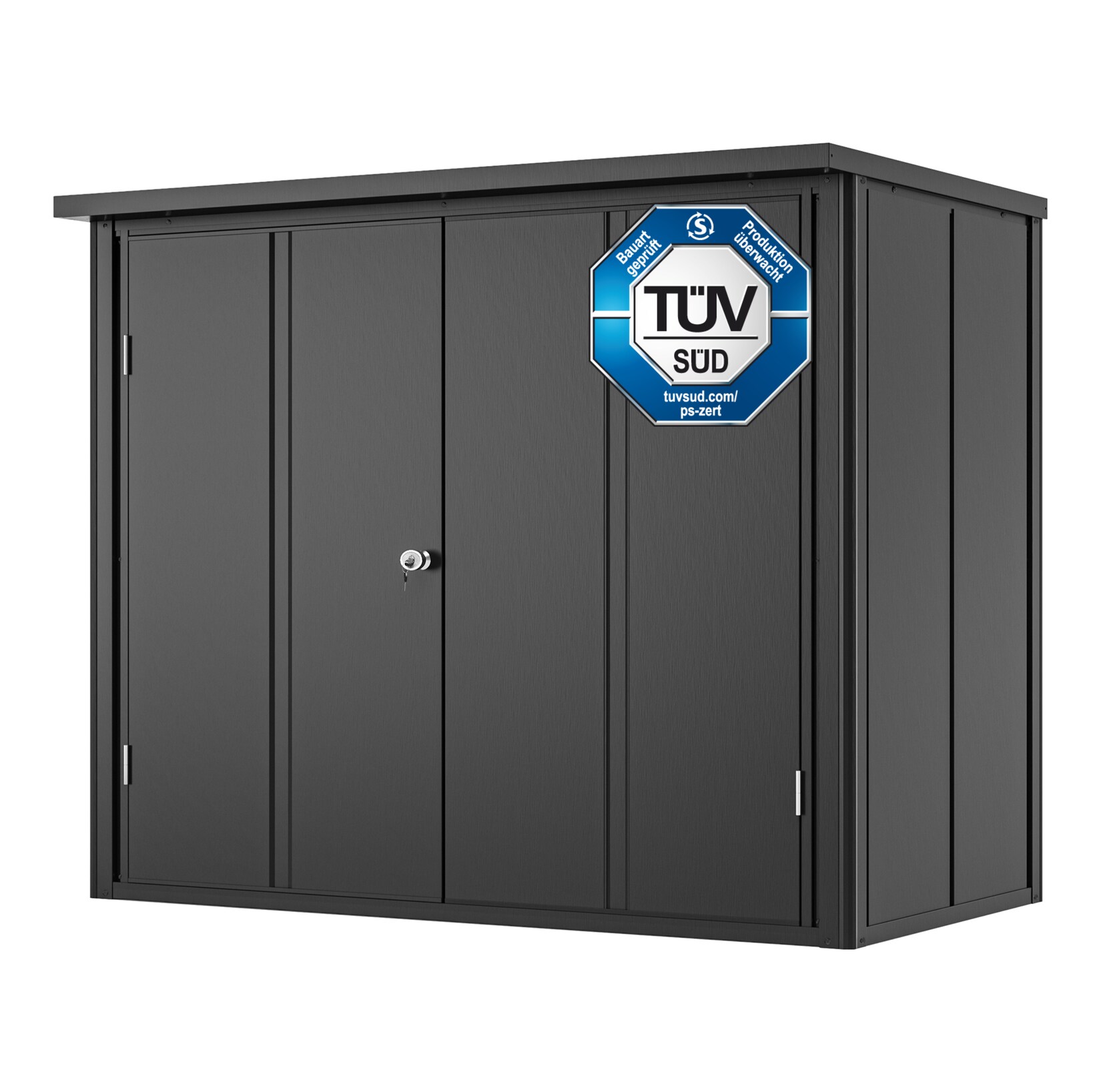 GFP Primeyard Geräteschrank Metall 156x84x131 cm Gartenschrank anthrazit inkl. Fußboden