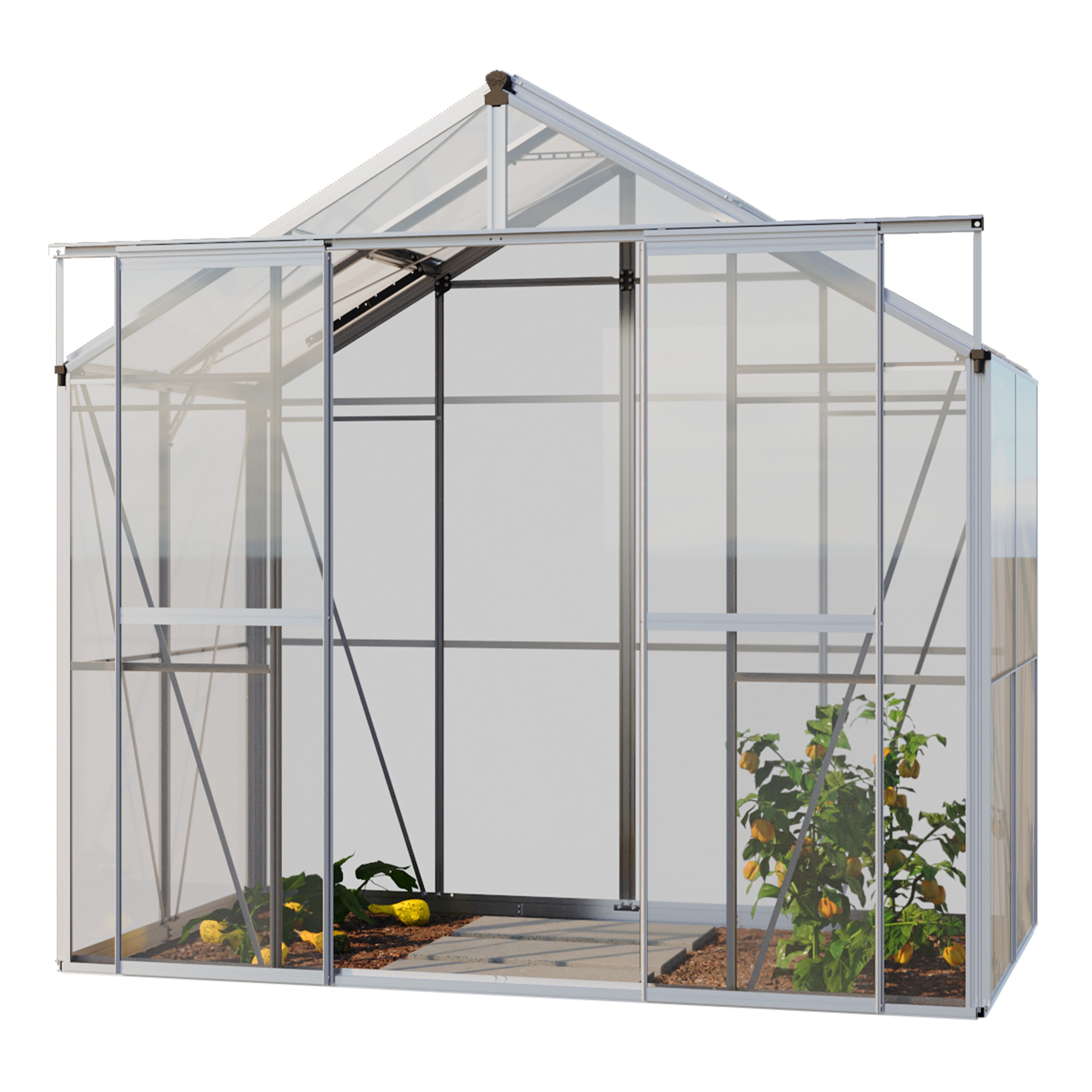 GFP Gew&auml;chshaus Glasgew&auml;chshaus mit Aluminium-Rahmen 222 x 317 x 211 cm 