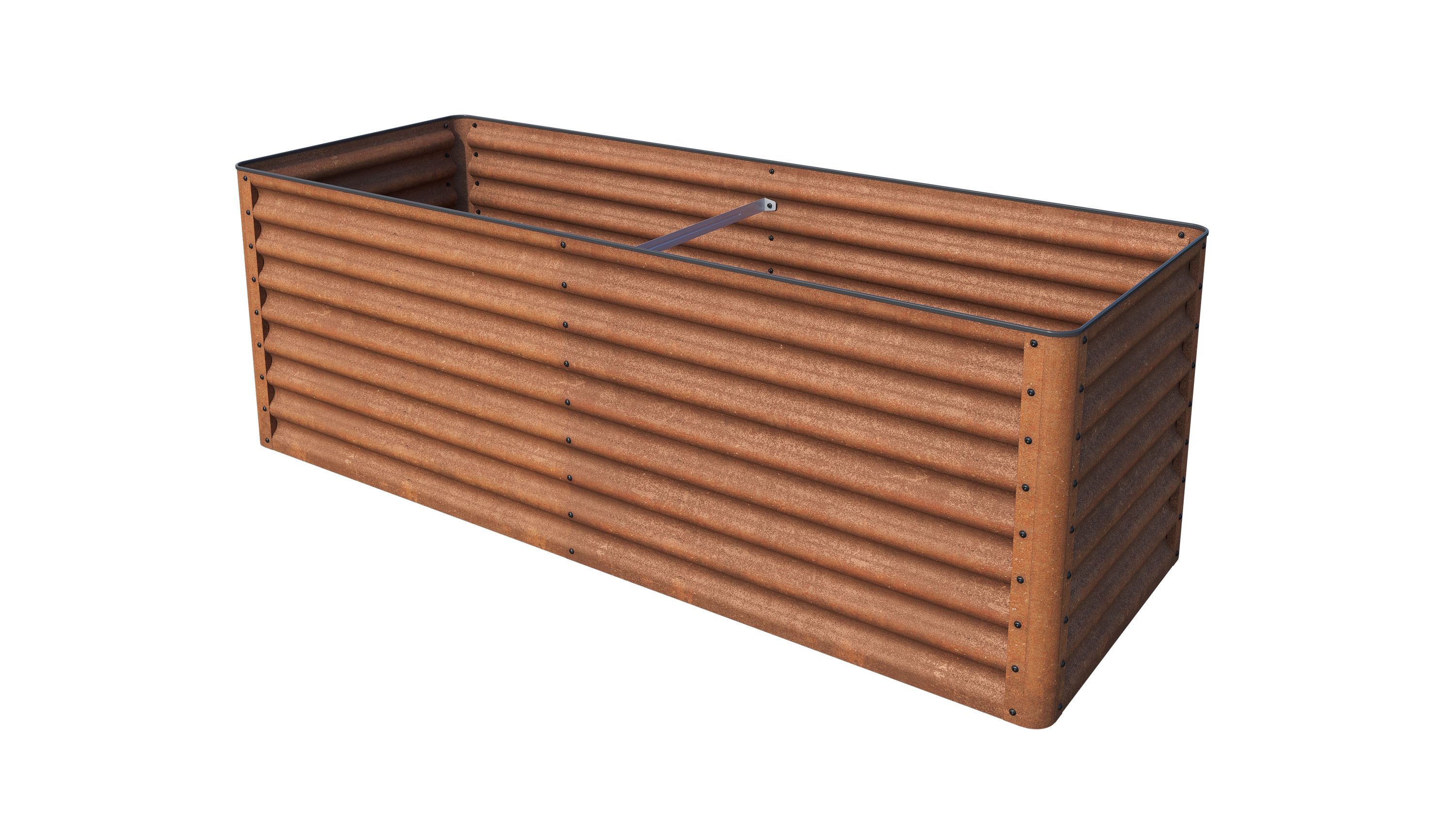 GFP Primeyard LUCA Cortenstahl-Hochbeet - stabiles Gartenbeet mit nat&uuml;rlicher Rostoptik & sicherem Kantenschutz 120x60x35 cm 