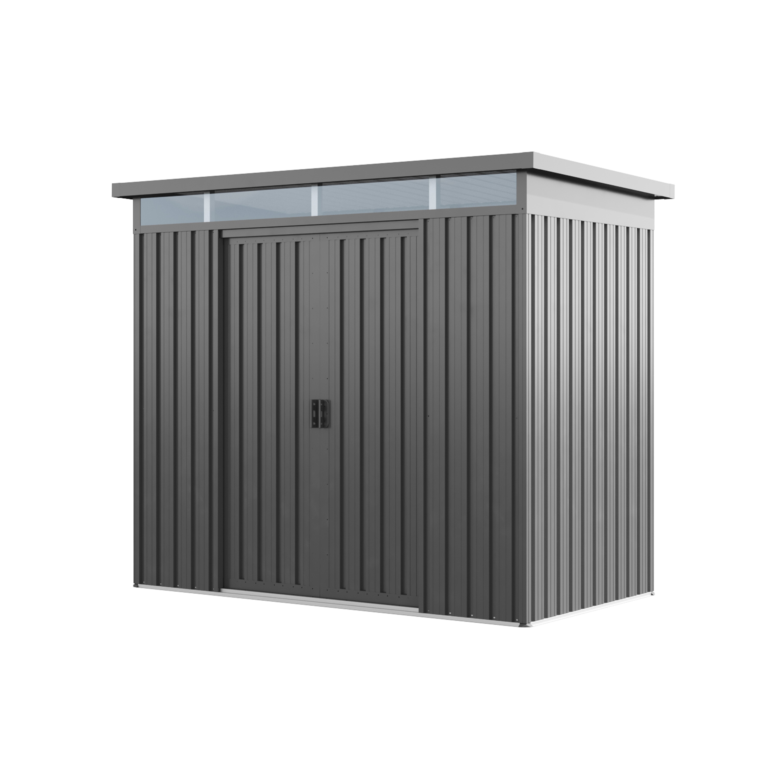 GFP Primeyard Ger&auml;tehaus BOB aus Metall Gartenhaus Ger&auml;teschuppen, grau 220x160x200 cm 