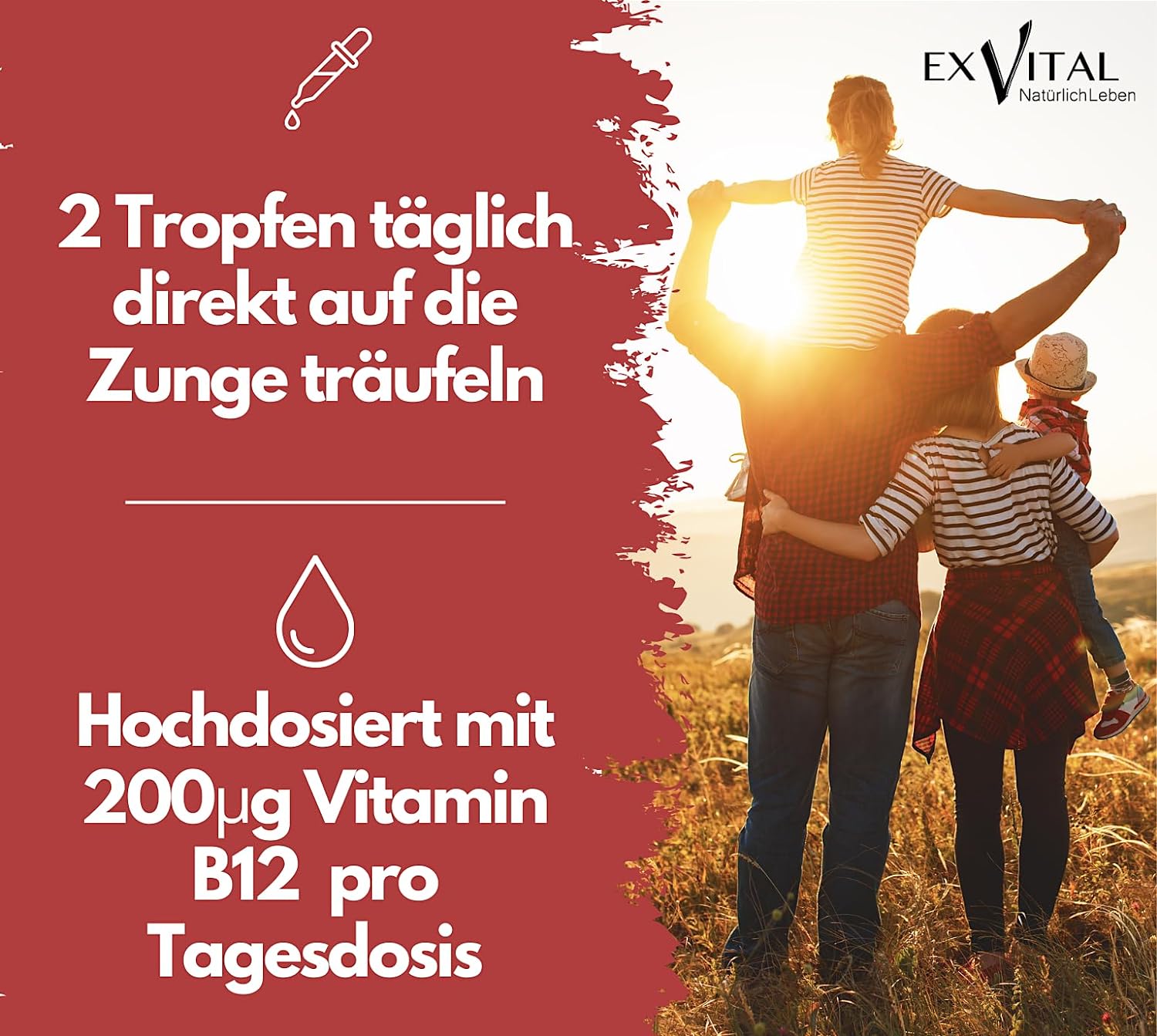 EXVital&reg; Vitamin B12 Tropfen (Methylcobalamin), 50 ml 