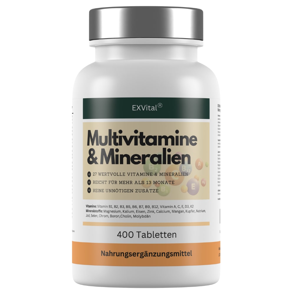 EXVital&reg; Multivitamin & Mineralien Tabletten, 27 Wirkstoffe, 400 Tabletten 