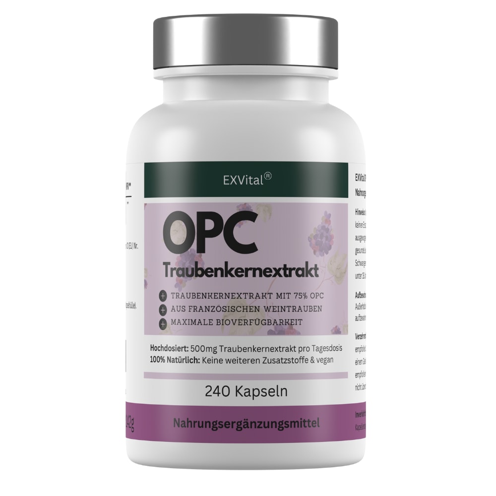 EXVital&reg; OPC Traubenkernextrakt Kapseln, hochdosiert, 240 Kapseln 