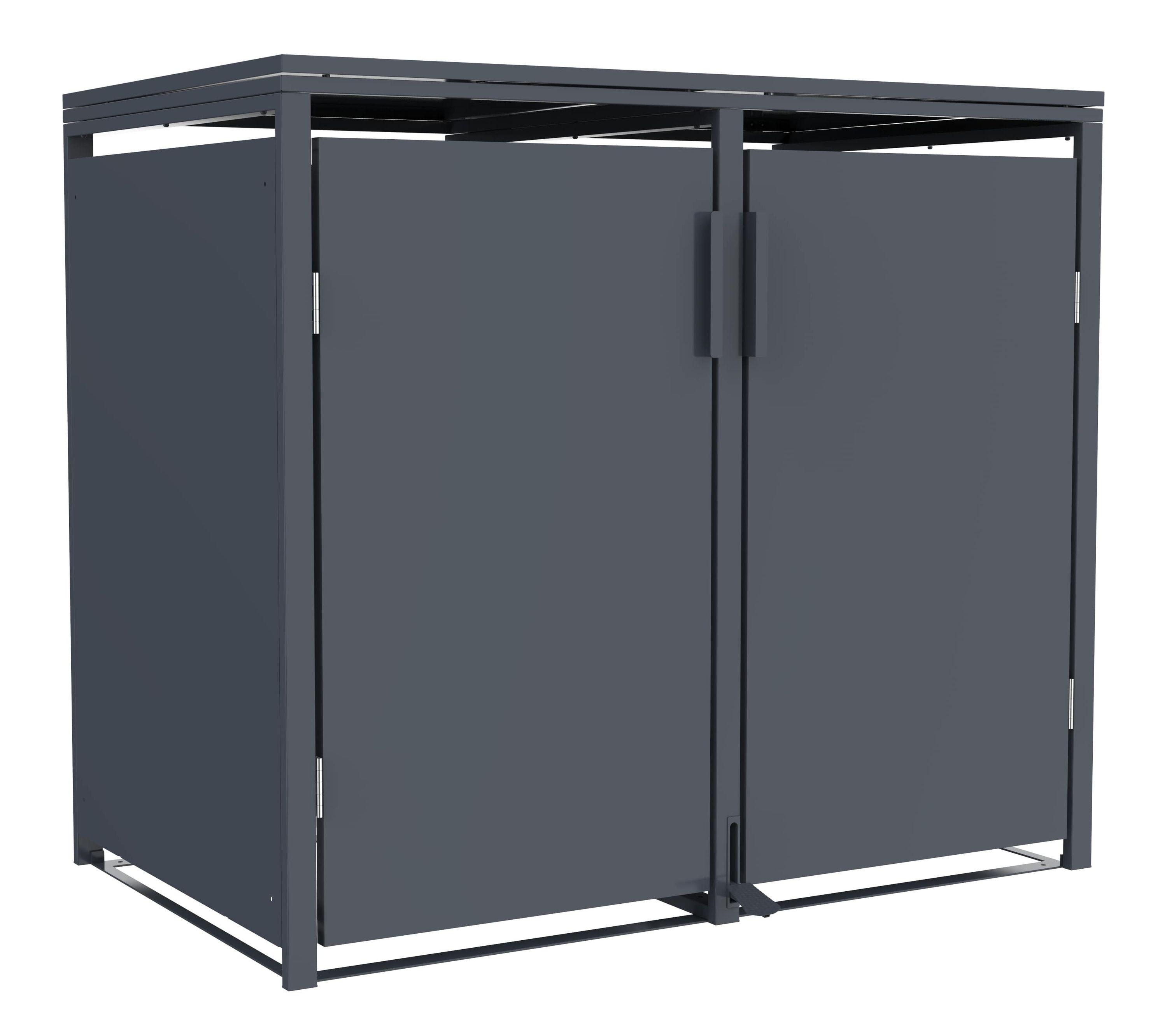 M&uuml;lltonnenbox Anthrazit f&uuml;r 2 M&uuml;lltonnen 120L 240L 132x80x116cm Pedal Softclose 