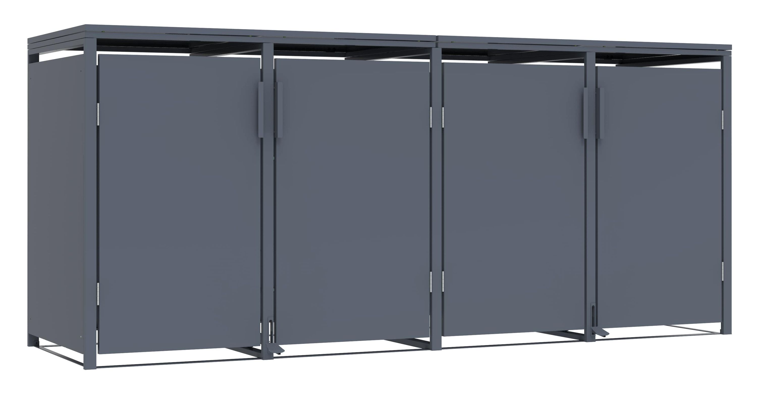 M&uuml;lltonnenbox Anthrazit f&uuml;r 4 M&uuml;lltonnen 120L 240L 265x80x116cm Pedal Softclose 