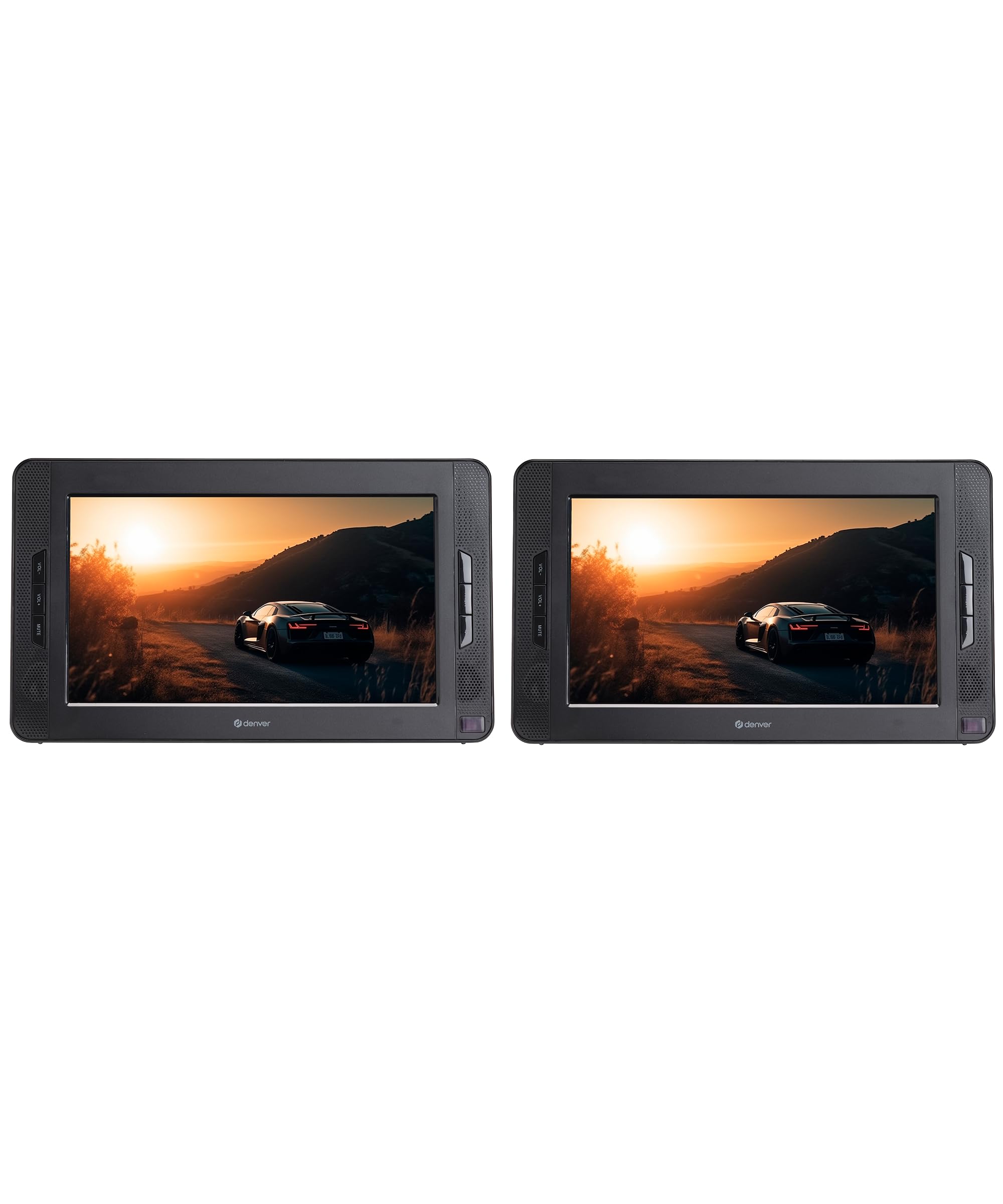 DENVER MTW-1098 Tragbarer DVD Player (10 Zoll (25,4 cm), LCD Display, 12V Anschluss, Akku, USB, SD) 