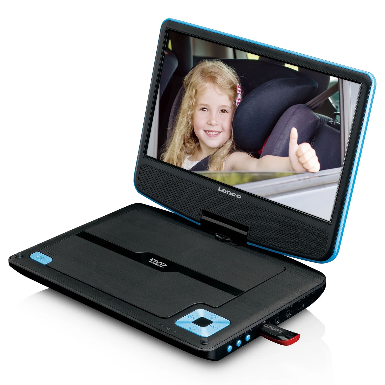 Lenco DVP-910 Portable 9" USB DVD-Player Blau 