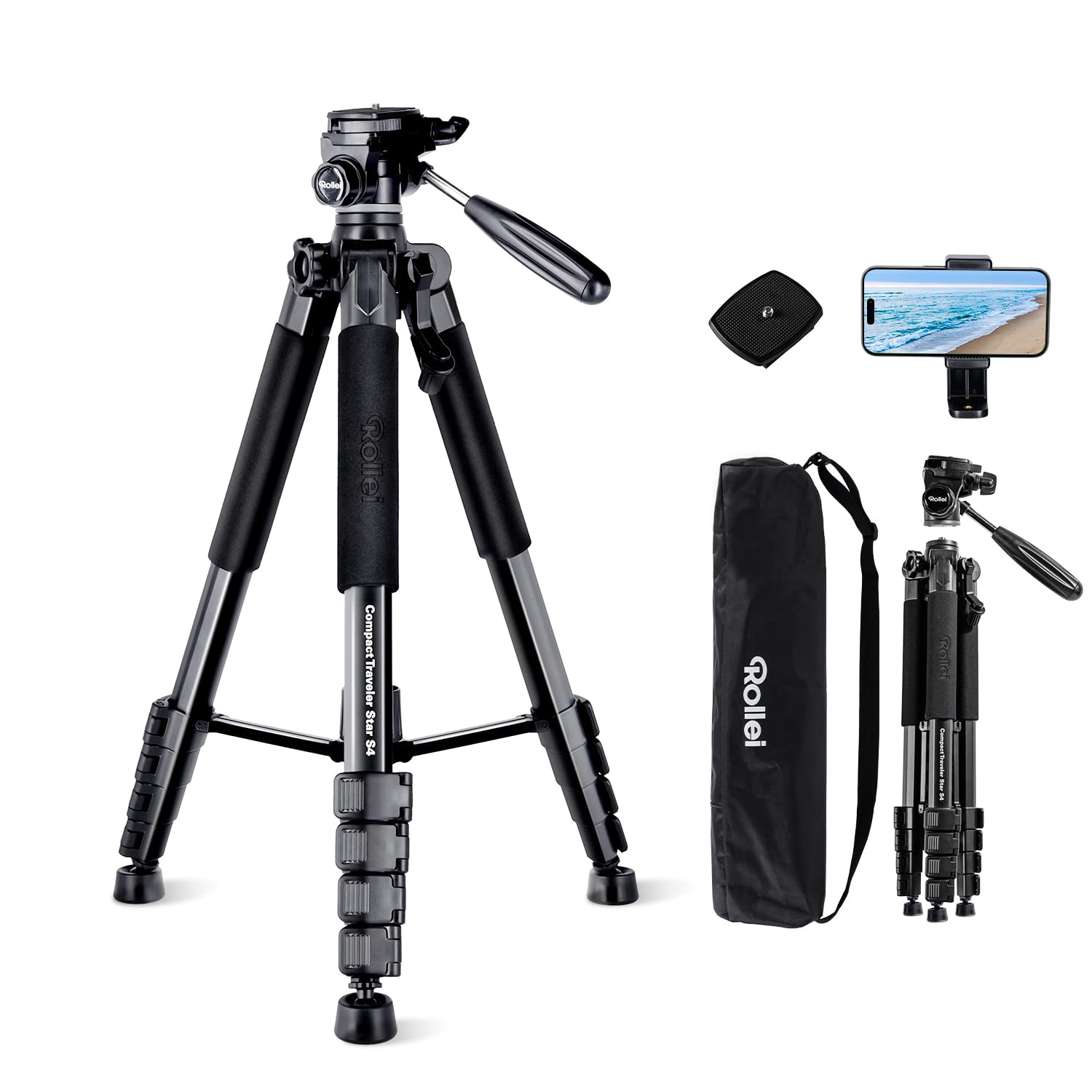 ROLLEI Compact Traveler Star S4 Stativ (f&uuml;r Kameras &; Smartphones) 