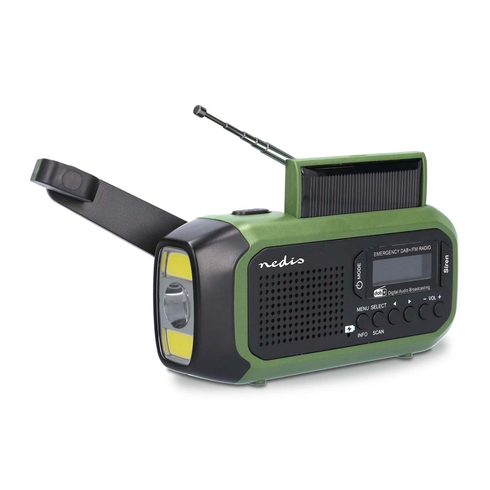 NEDIS RDDBCR2000 gr&uuml;n Notfallradio (DAB+, Wecker, tragbar) 