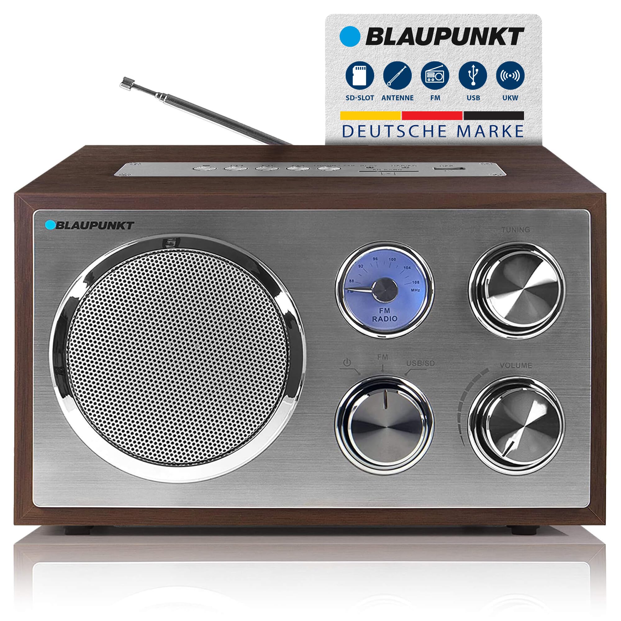 RXN 19 | Nostalgieradio mit USB | Walnuss 