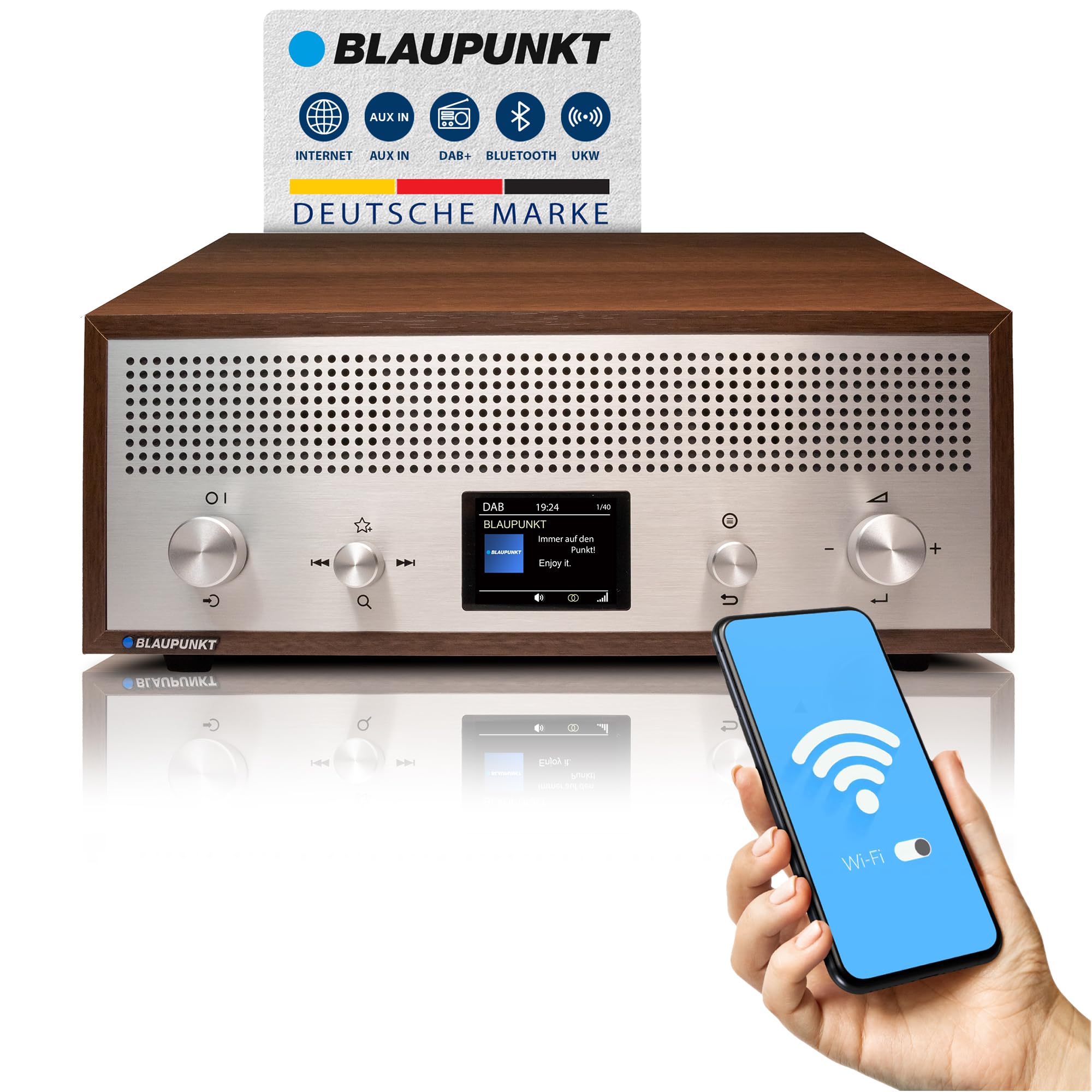 VERONA | RXD 190 | Nostalgieradio mit DAB+ und Bluetooth | Walnuss 