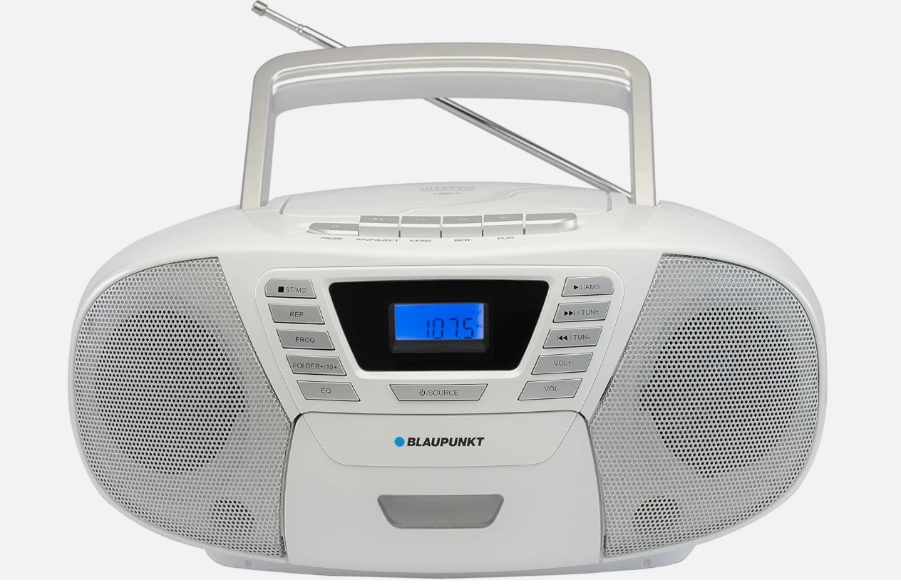 B 120 | Boombox mit CD Player und Bluetooth | Wei&szlig; 