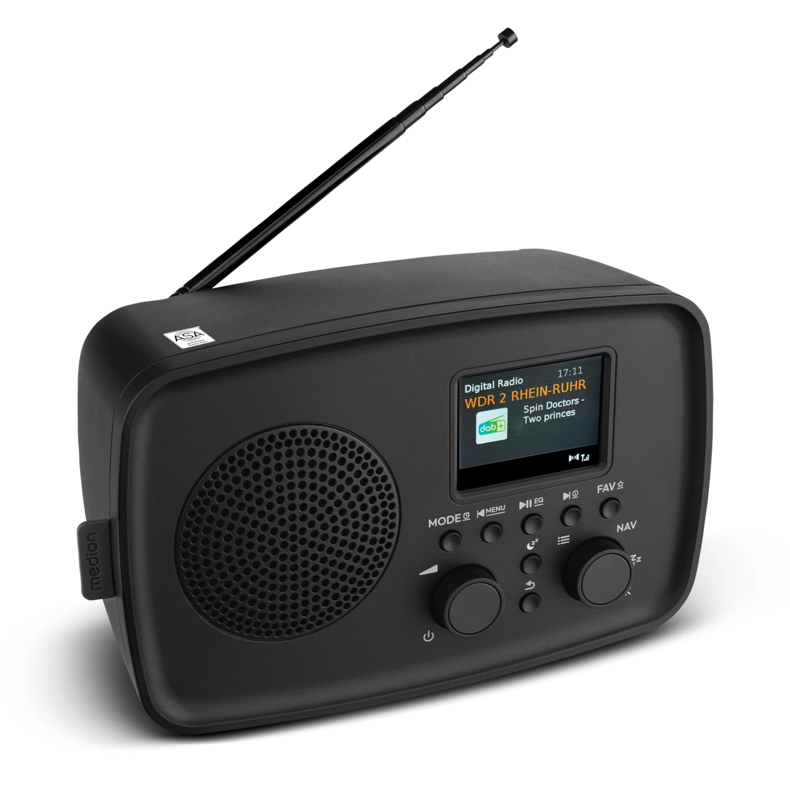 Medion LIFE DAB+ Radio DRE-1 (MD89288) schwarz DAB+ Radio (mit Wecker, Bluetooth, tragbar, UKW) 