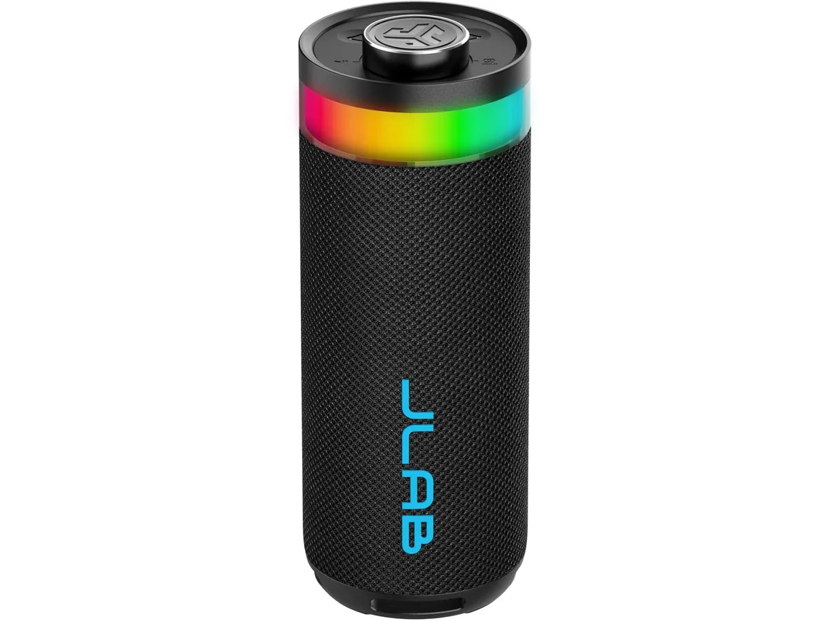 JLab Go Party Speaker schwarz (RGB-Beleuchtung, IP55-Wasserdichtigkeit, USB-C, Bluetooth, 10 Watt) 