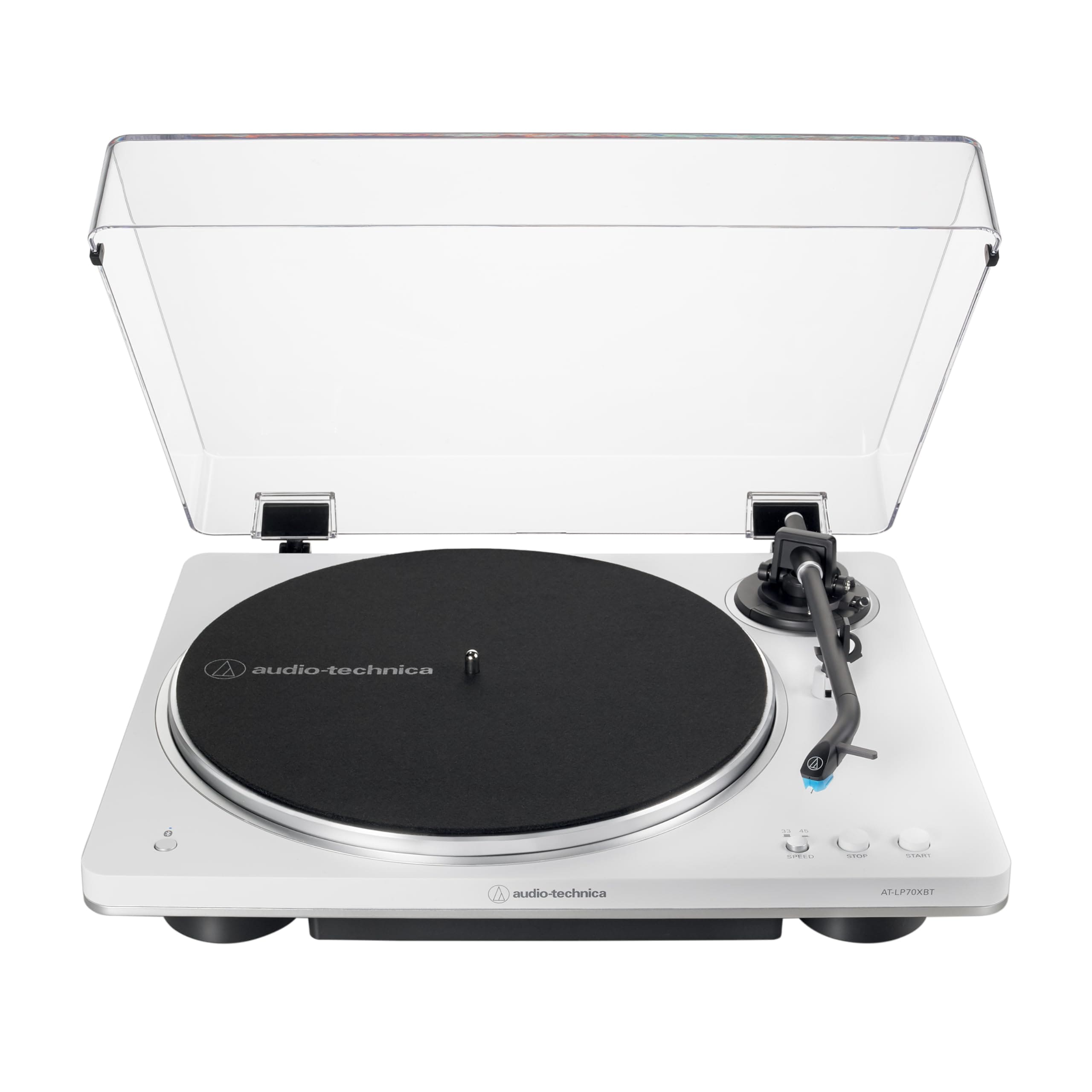 Audio-Technica AT-LP70XBT wei&szlig; Plattenspieler (kabellos, vollautomatisch, Riemenantrieb) 
