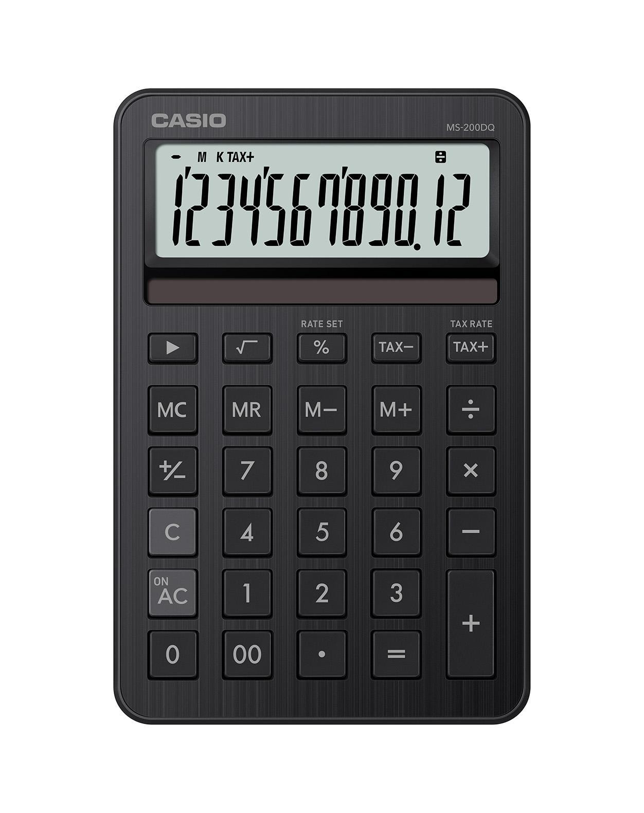 CASIO MS-200DQ Schwarz Taschenrechner (Solar-/ Batteriebetrieb, LC Display) 